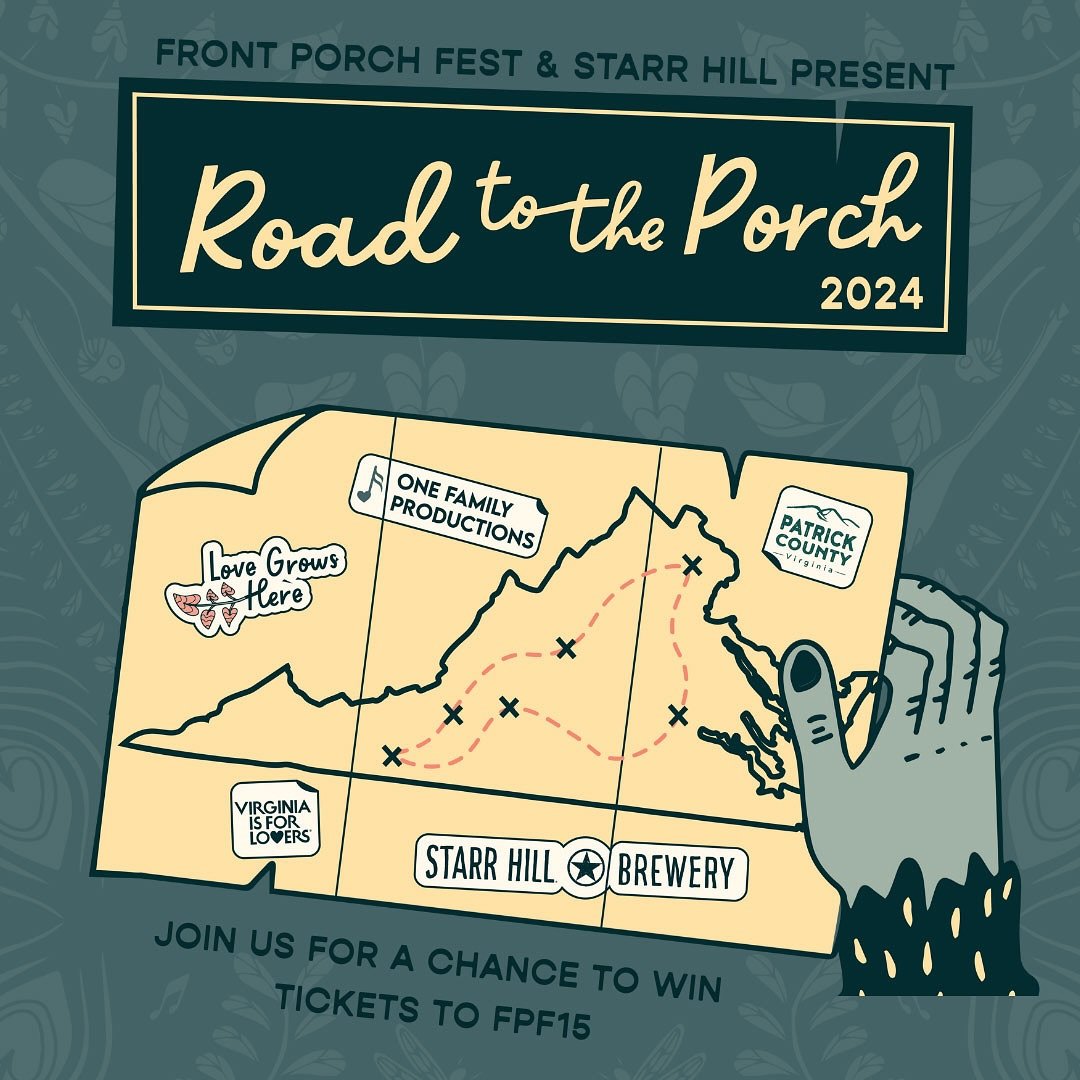 Get ready, Lynchburg! @couldntbehappiers are rocking through town on the Road to the Porch tour&mdash;leading up to Front Porch Fest 15!

🍺 Enjoy a pint of our Crystal Creek collab beer, and $1 per pint goes to @onefamilyproductions_va, the team beh