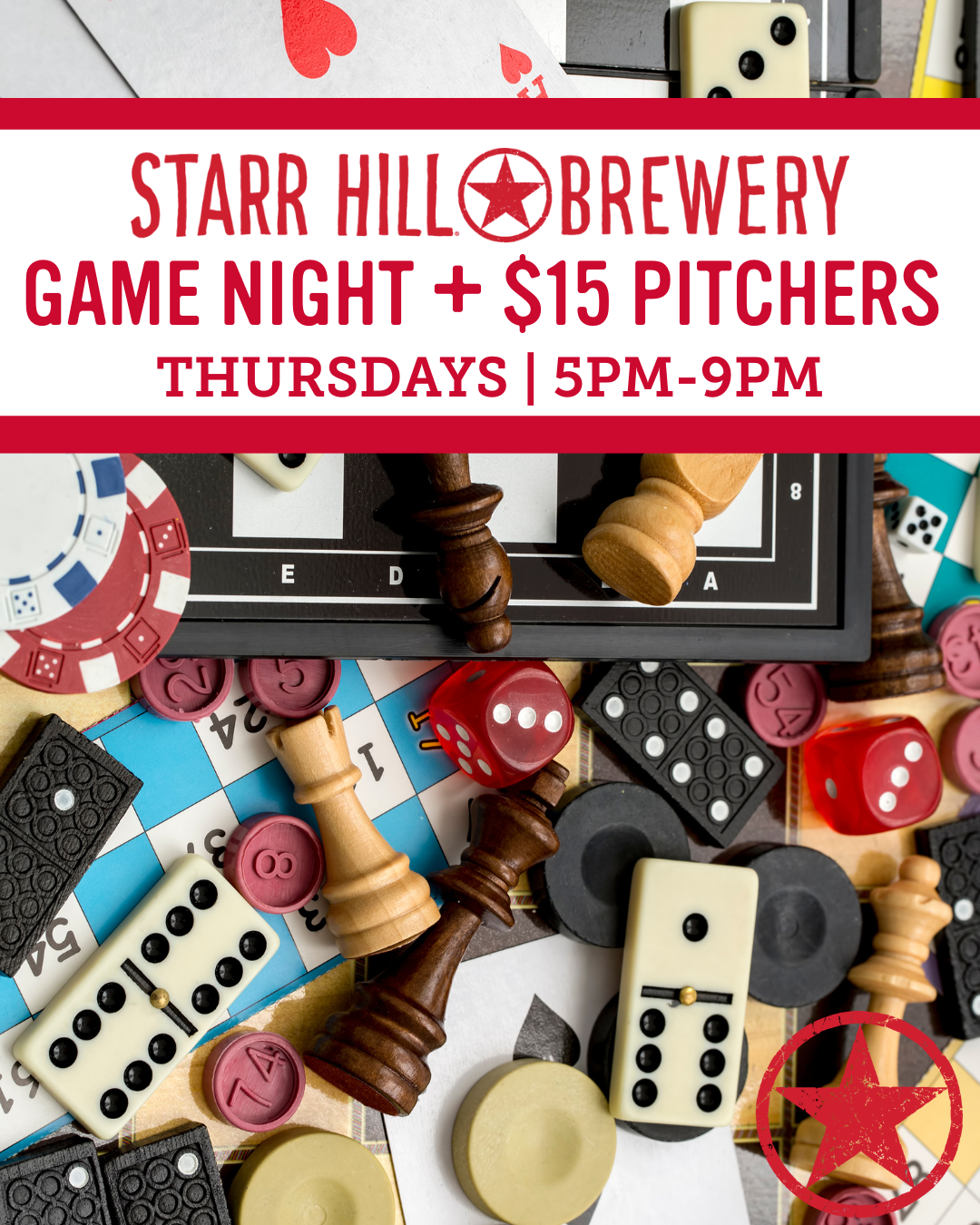 Game Night + $15 Pitchers