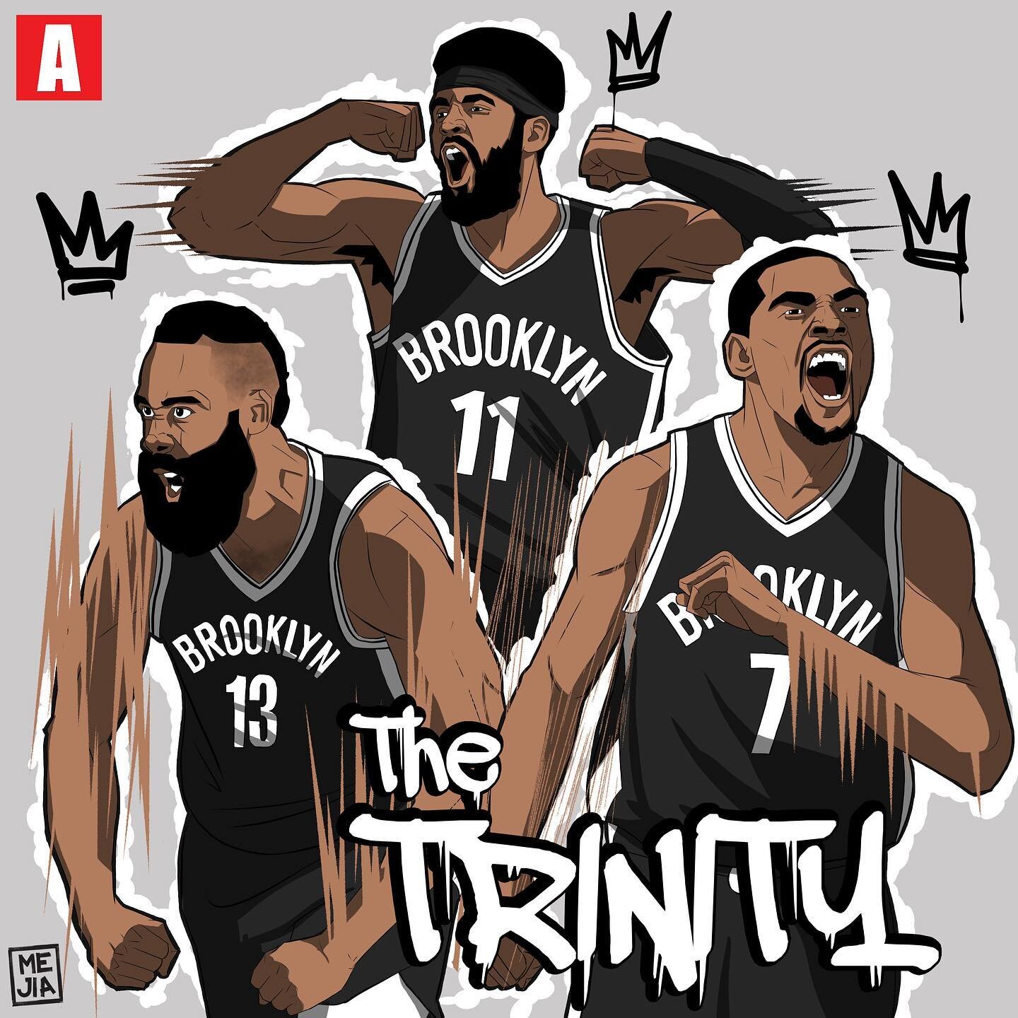 There are new 𝐥𝐢𝐨𝐧𝐬 in the jungle!!
.
.
.

#brooklyntogether
#brooklynnets
#nba
#gametime
#basketball
#kevindurant
#kyrieirving
#jamesharden
#illustrations
#sports
#hoops
#jordan
#bball
#espn
#tnt
#mvp
#bigthree