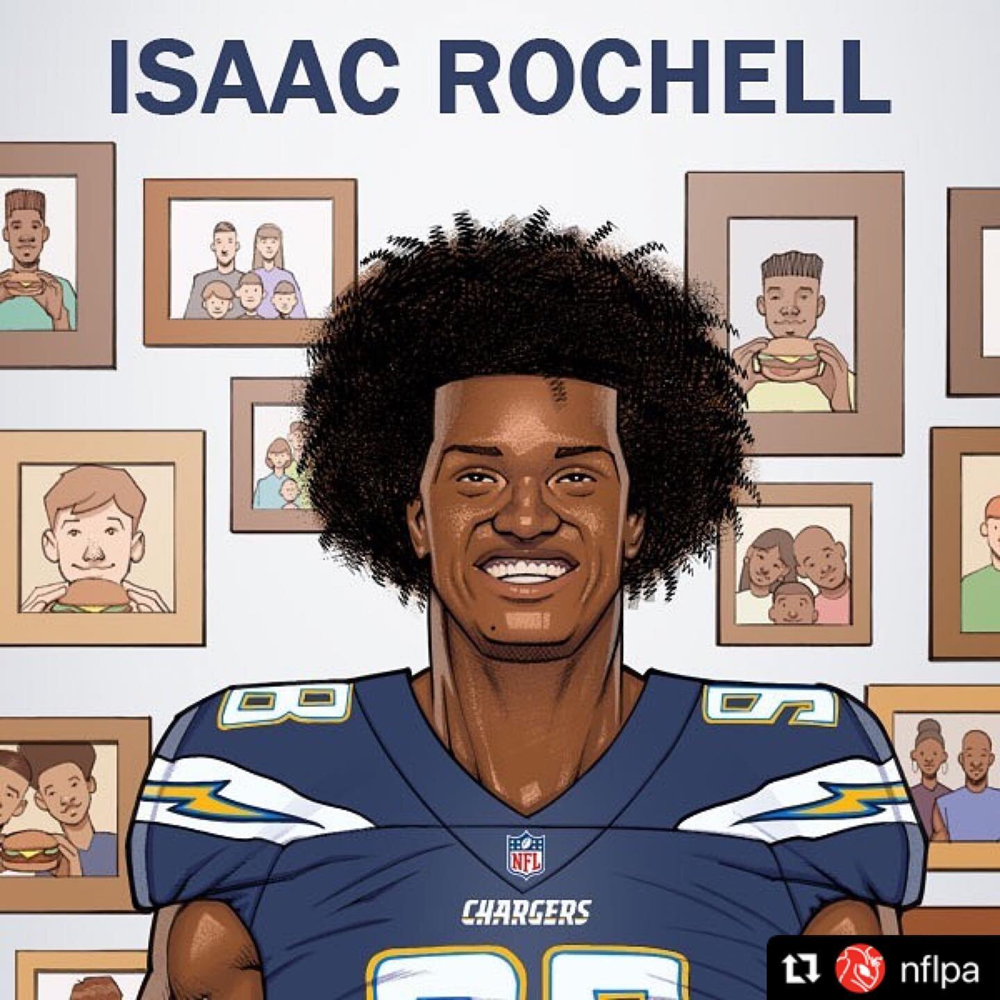 #Repost @nflpa
・・・
Our final #CommunityMVP of the 2020 season goes to @isaacrochell! 👏👏👏
The @Chargers player rep has donated more than $50K to social justice &amp; pandemic relief efforts through his @local.human non-profit.

You can help them ke