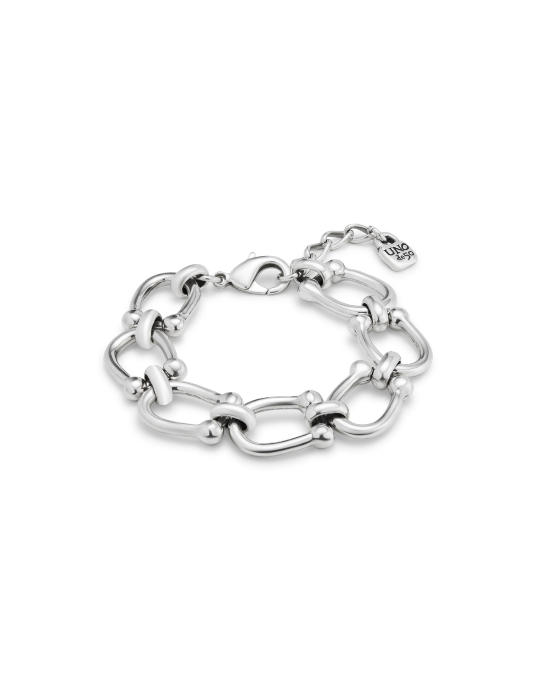 Uno de 50 - Bracelet plaqué argent avec maillons ovales moyens