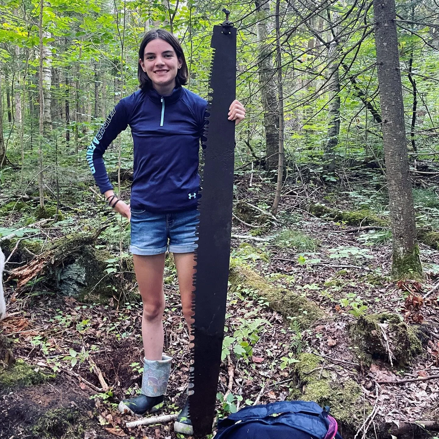 Mags found this saw blade on our walk yesterday #saws #finds #walksinthewoods #deepdarkwoods