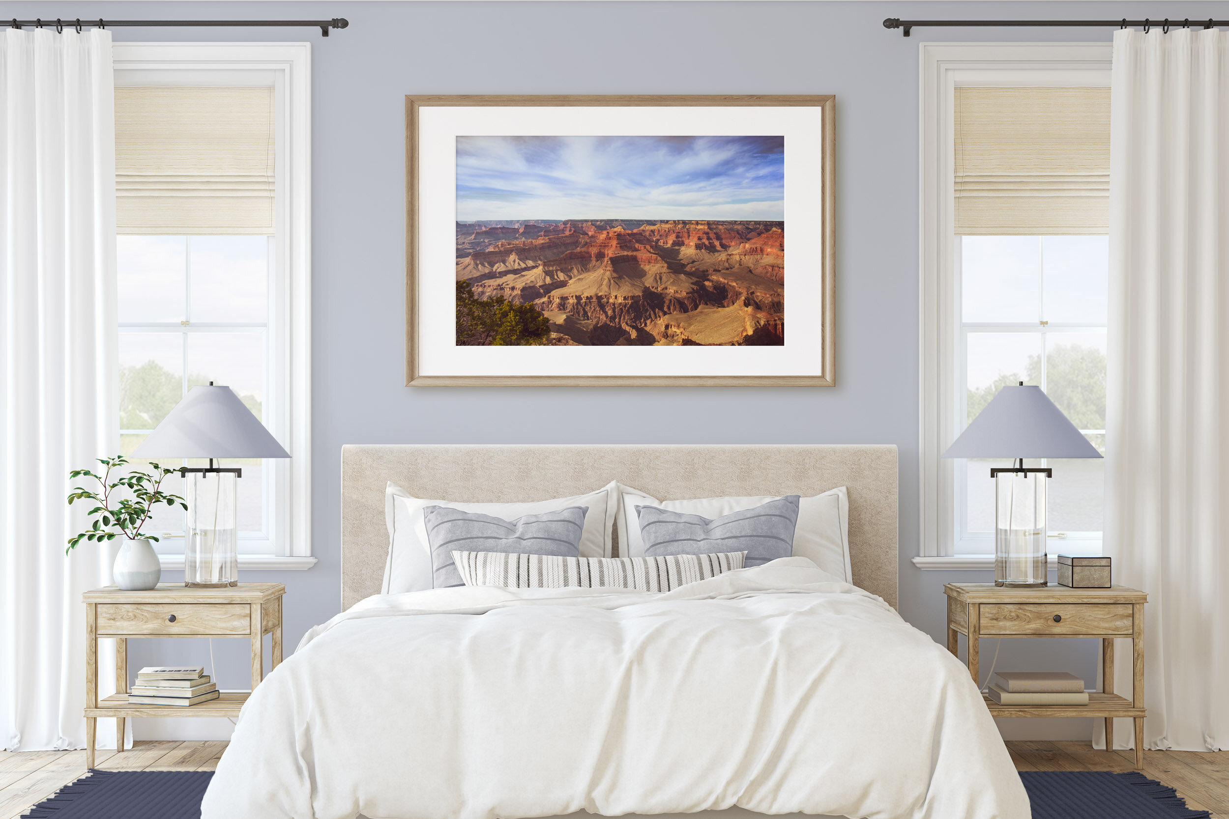 Nature landscape decored in a bedroom