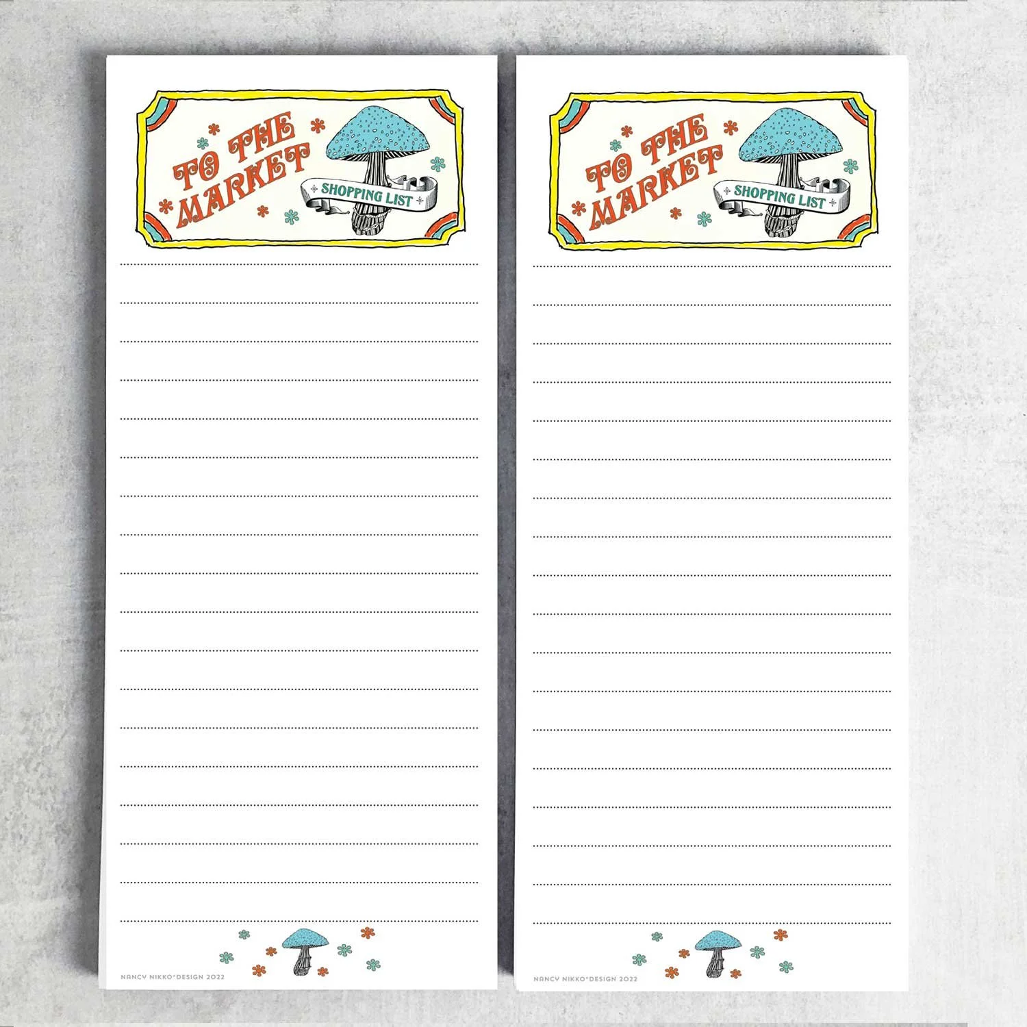 Groovy Mushroom 70s-Style Magnetic Refrigerator Notepad
