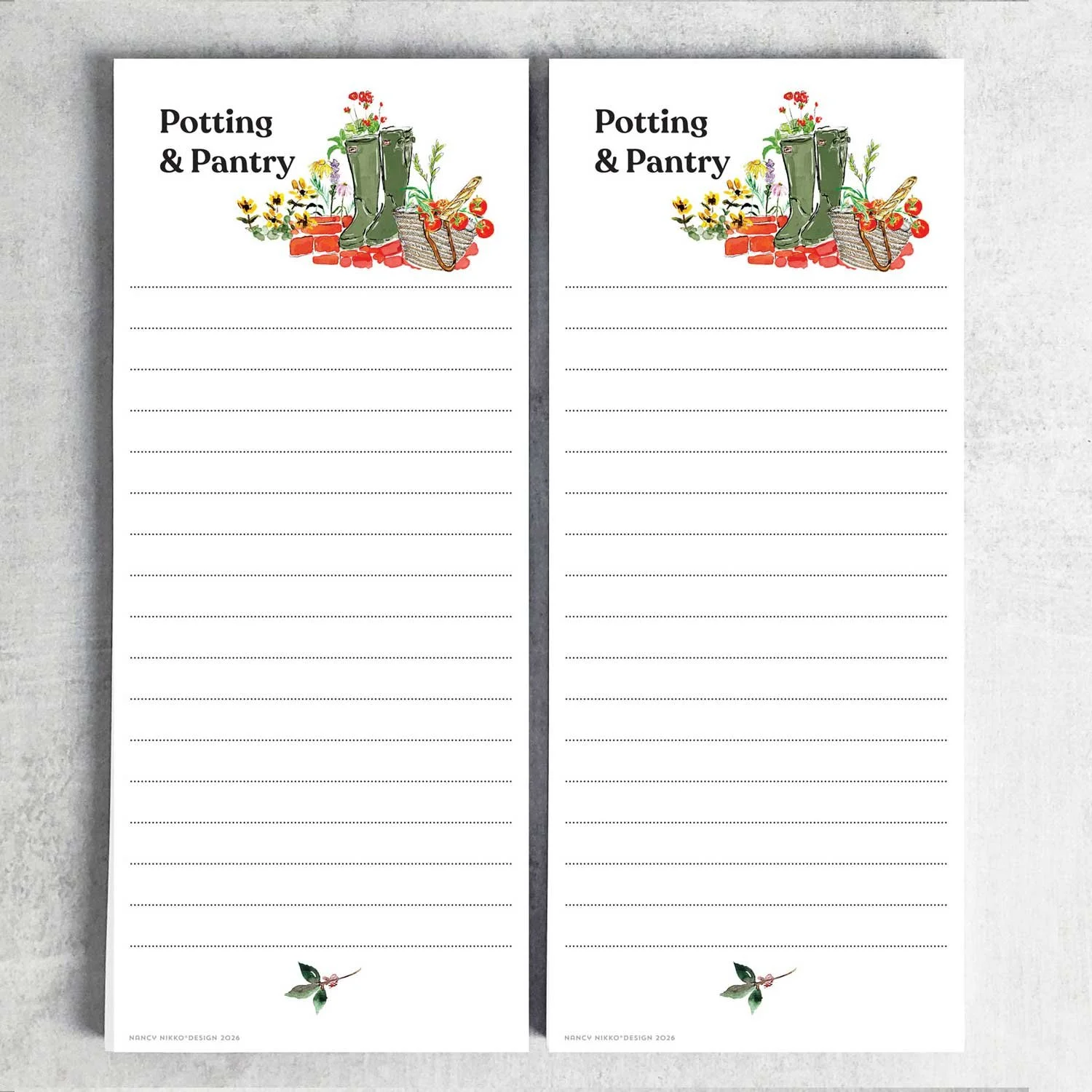 Wellies English Kitchen Magnetic Refrigerator Notepad
