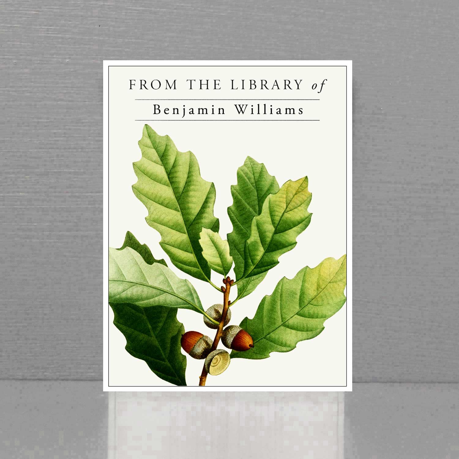 Oak Leaf & Acorn Personalized Bookplate