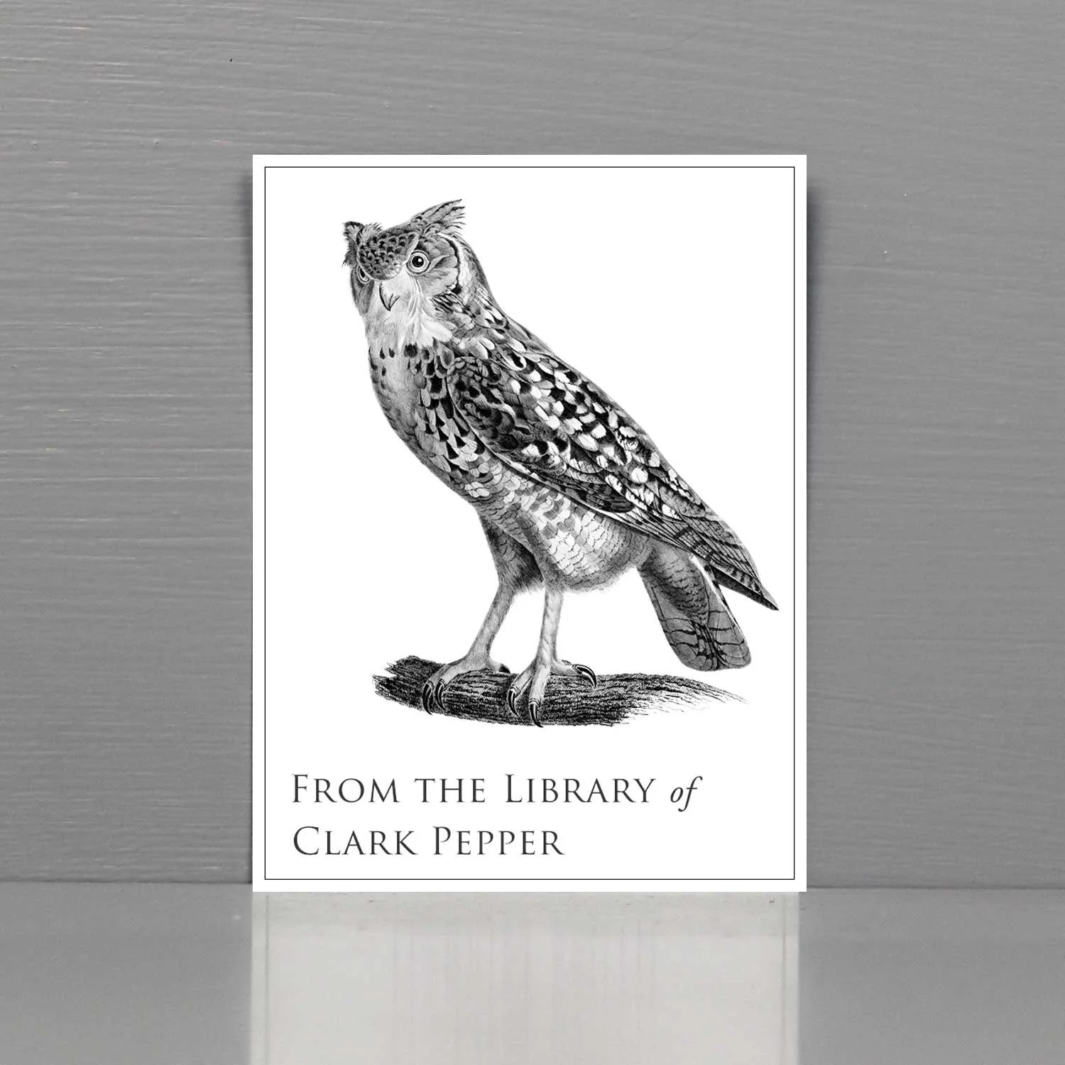 Bookplate with Gray Owl.
