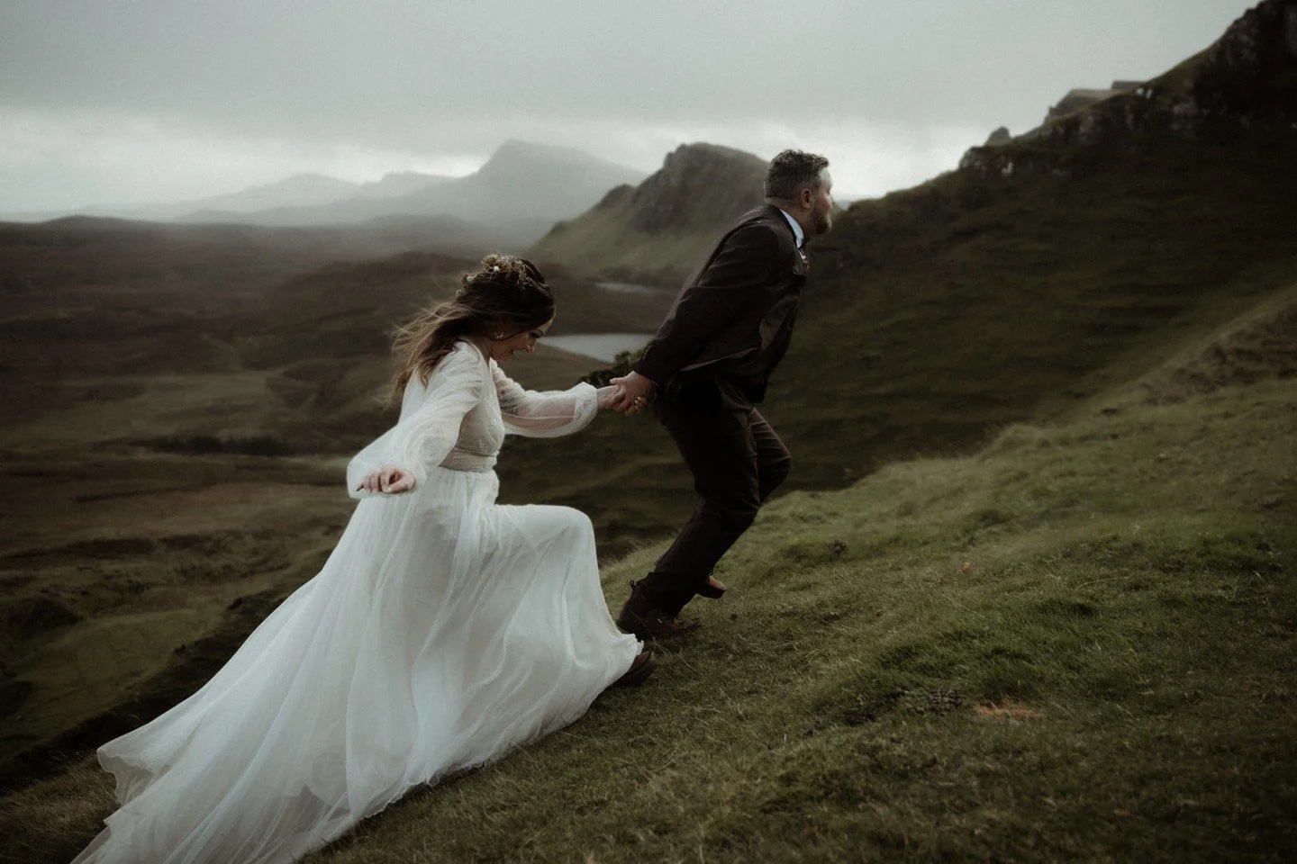 Last October, Alycya &amp; Sebastian ran hand in hand into their forever on the Isle of Skye. 🍂✨✨⁠
⁠
These two have the sweetest love story  from a chance connection on a dating app, to a romantic trip to Greece, to moving provinces in Canada to be 