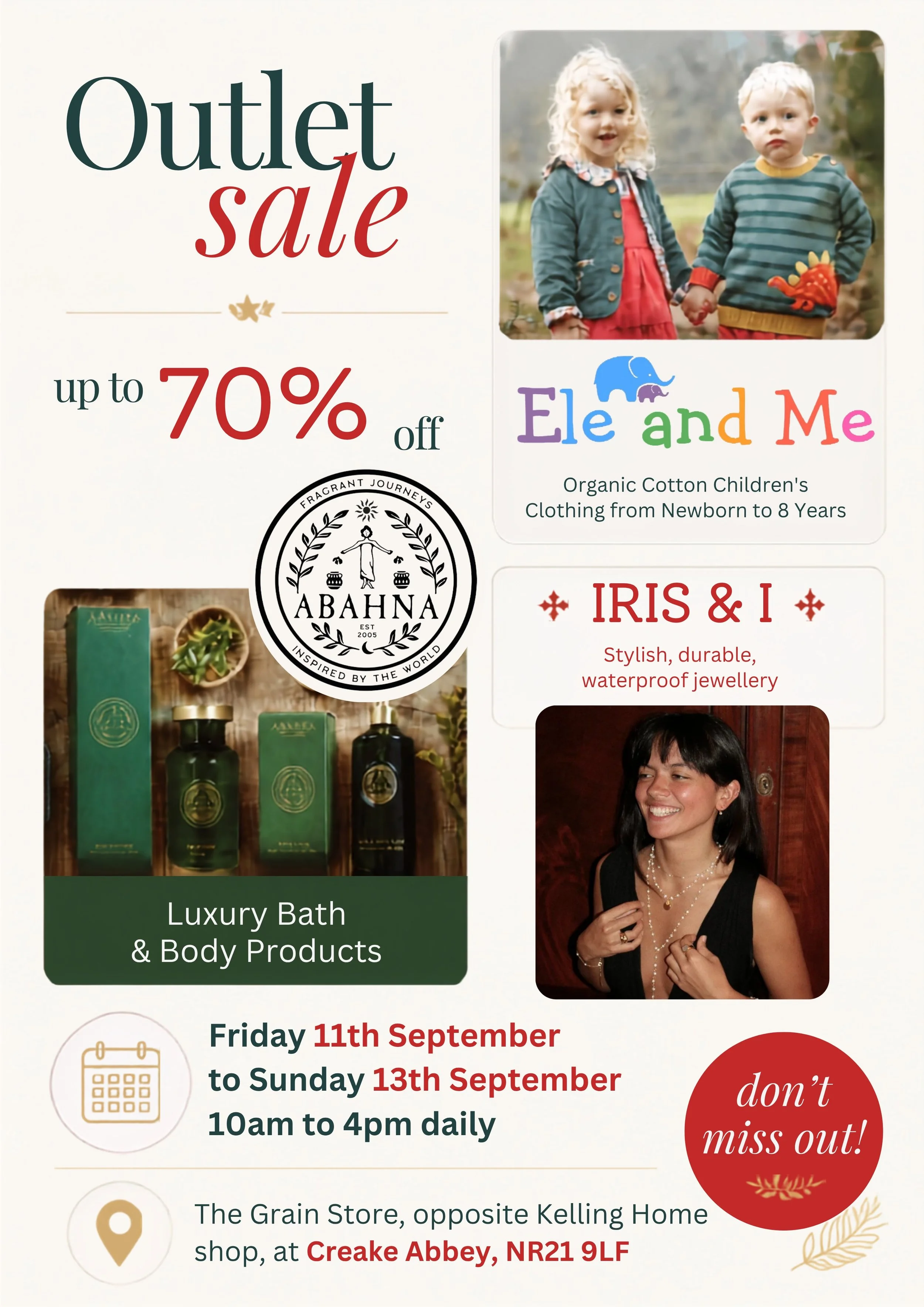 Outlet Sale with Ele & Me, Abahna and Iris & I