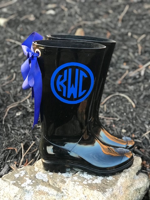 monogrammed rain boots