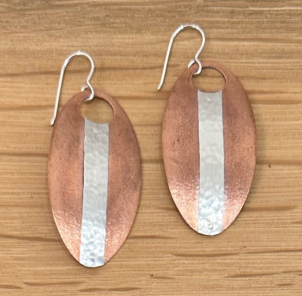 Copper and Silver Earrings