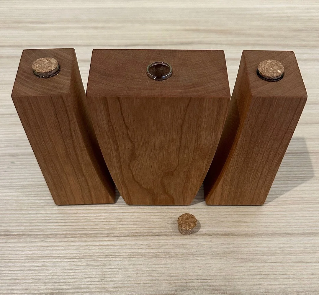 MK V1 Matt Kenney Cherry Bud vase set with glass vial $140.jpeg