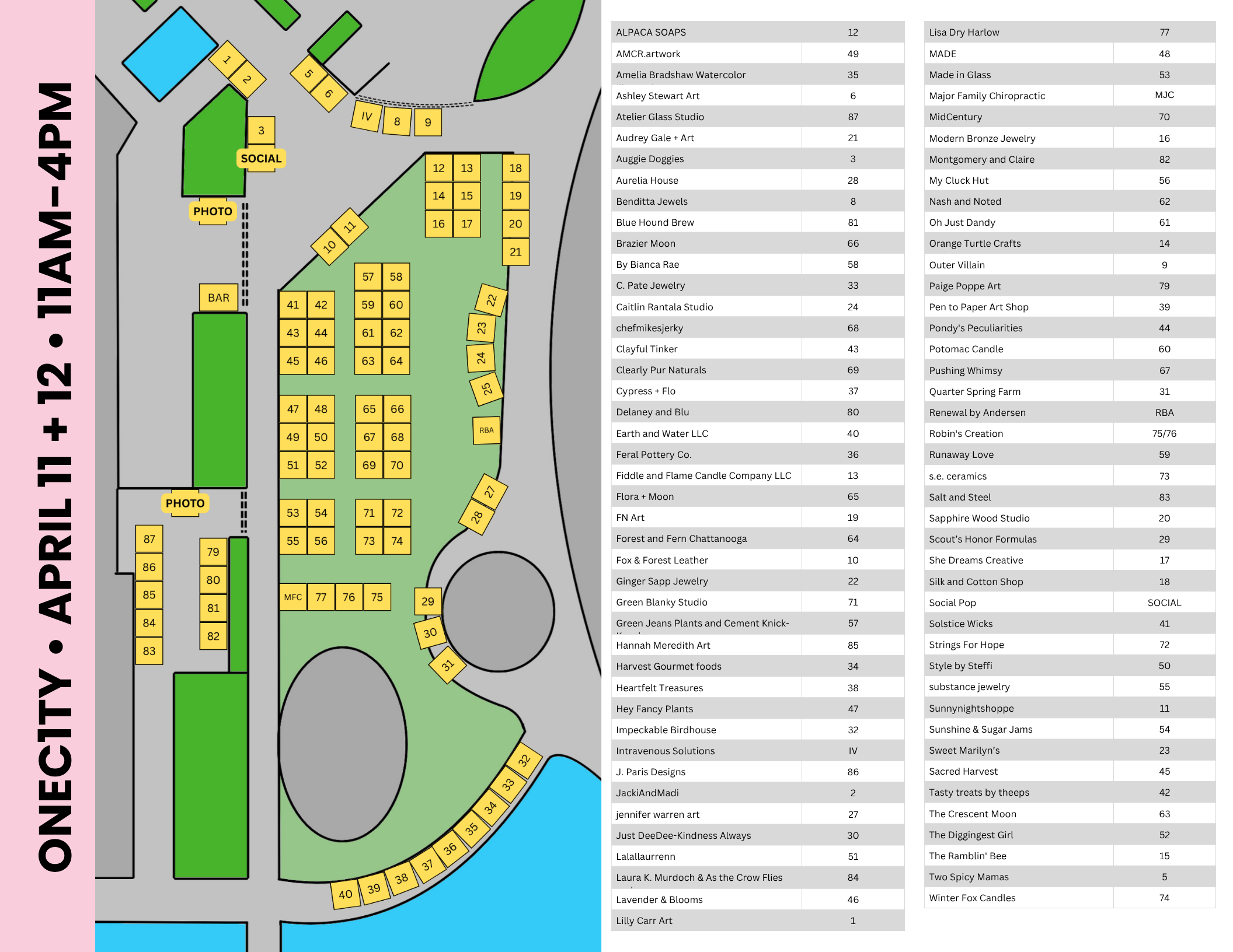Vendor Map Page for QR Code — Crafty Bastards Arts & Crafts Fair