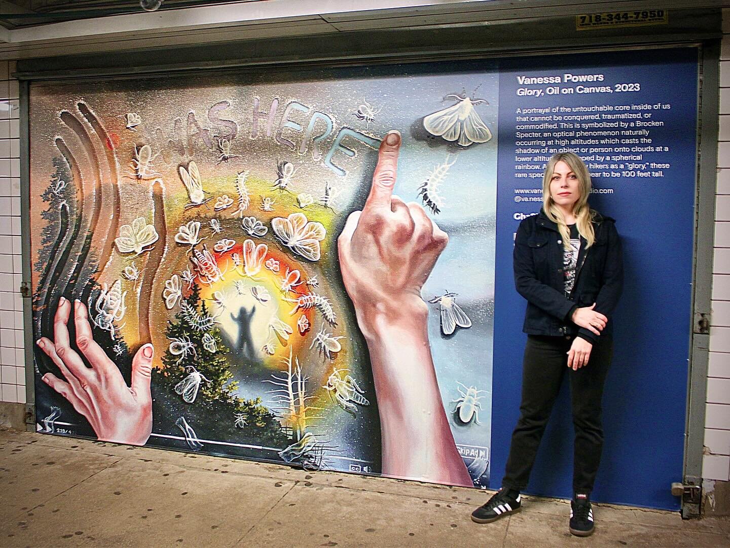 My painting &ldquo;Glory&rdquo; is now installed in the subway at the 63rd Dr-Rego Park (E/F/R trains) station in Queens! Thank you to the art nonprofit @chashama for the facilitation and funding of this project and the @mta for your support. 

Press