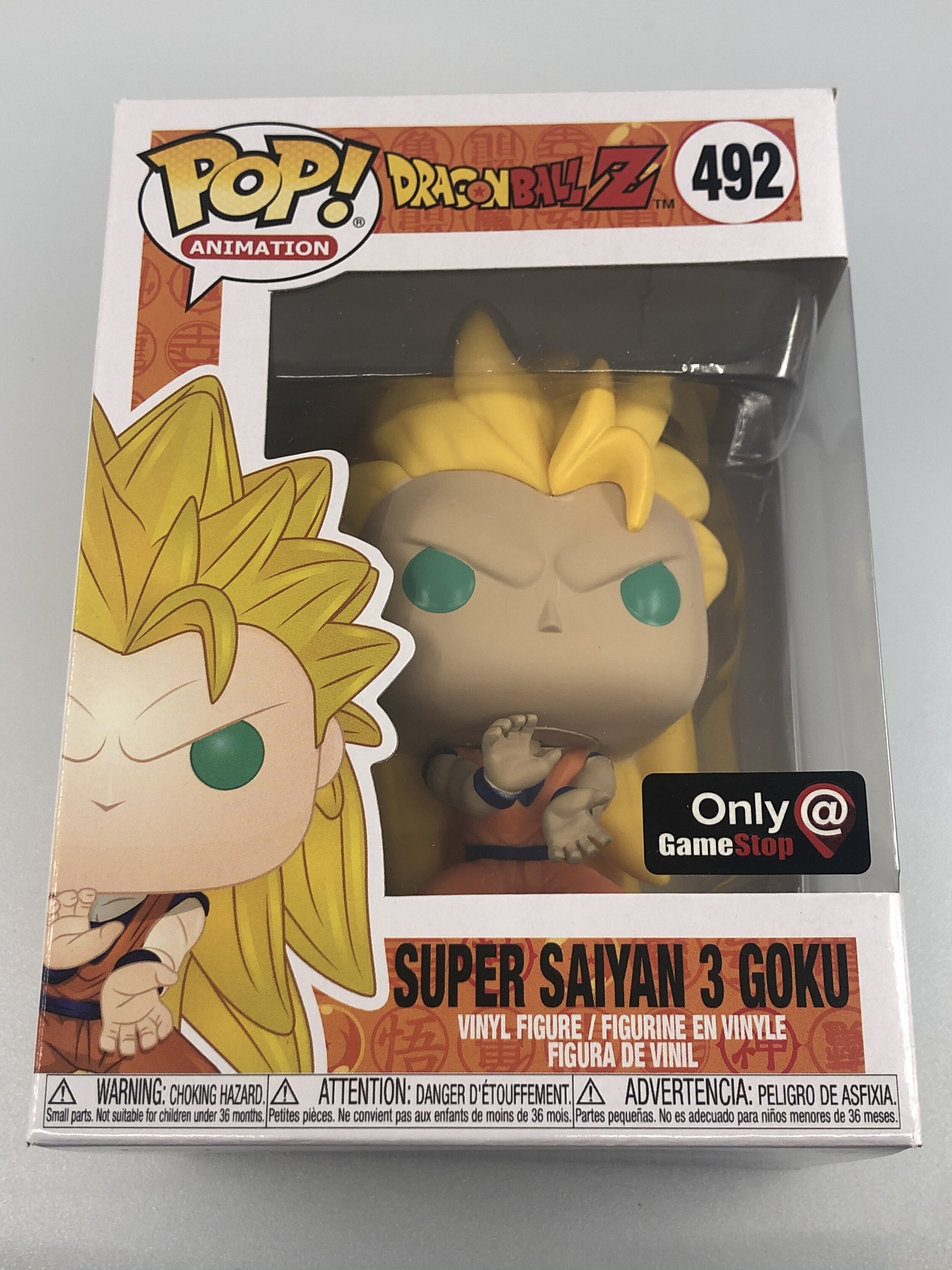 Funko Pop! Animation Dragon Ball Z Super Saiyan 3 Goku GameStop Exclusive  Figure #492 - US