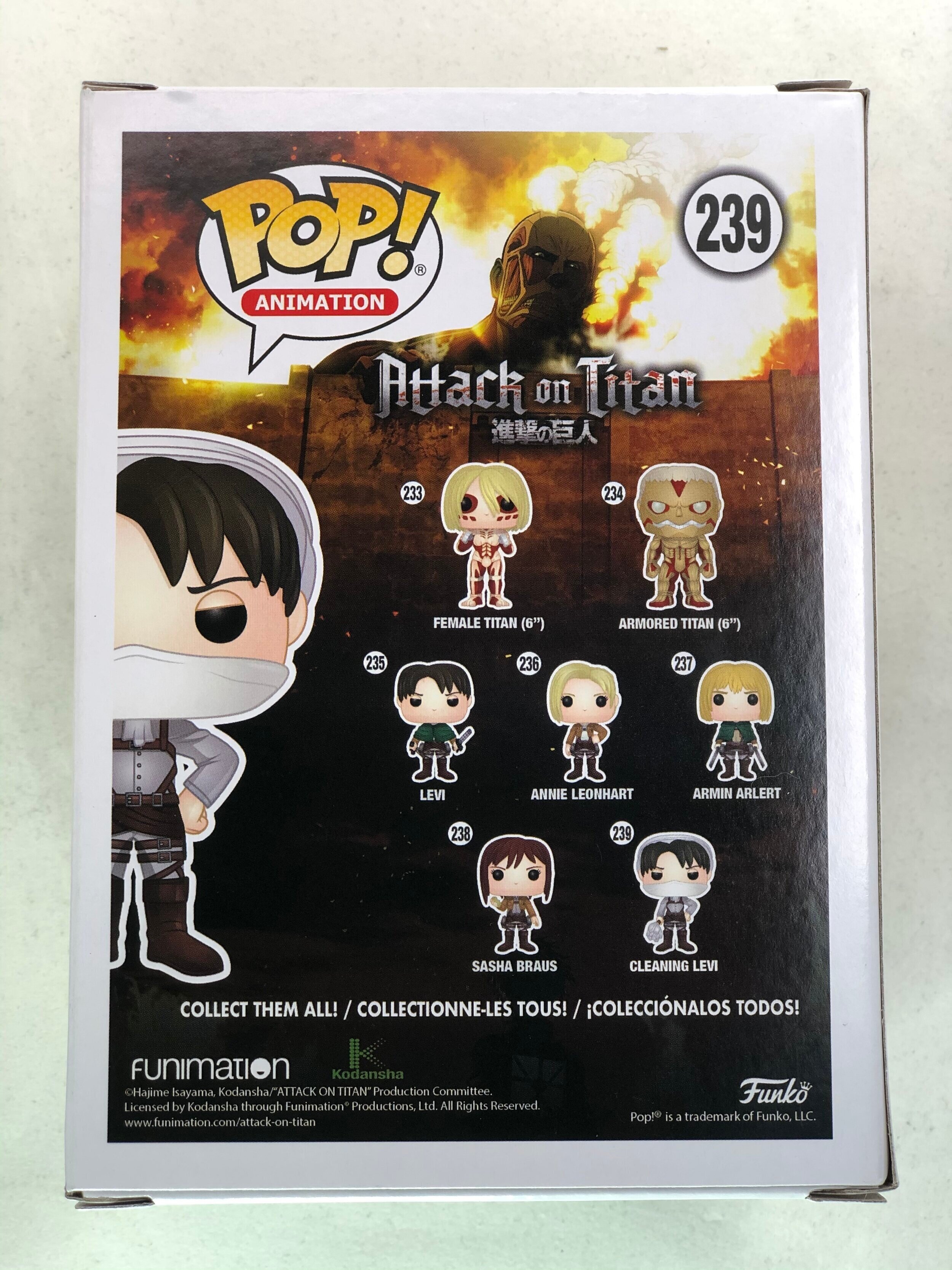 Figurine Pop - Manga - Attack on Titan - Cleaning Levi Ltd : :  Jeux et Jouets