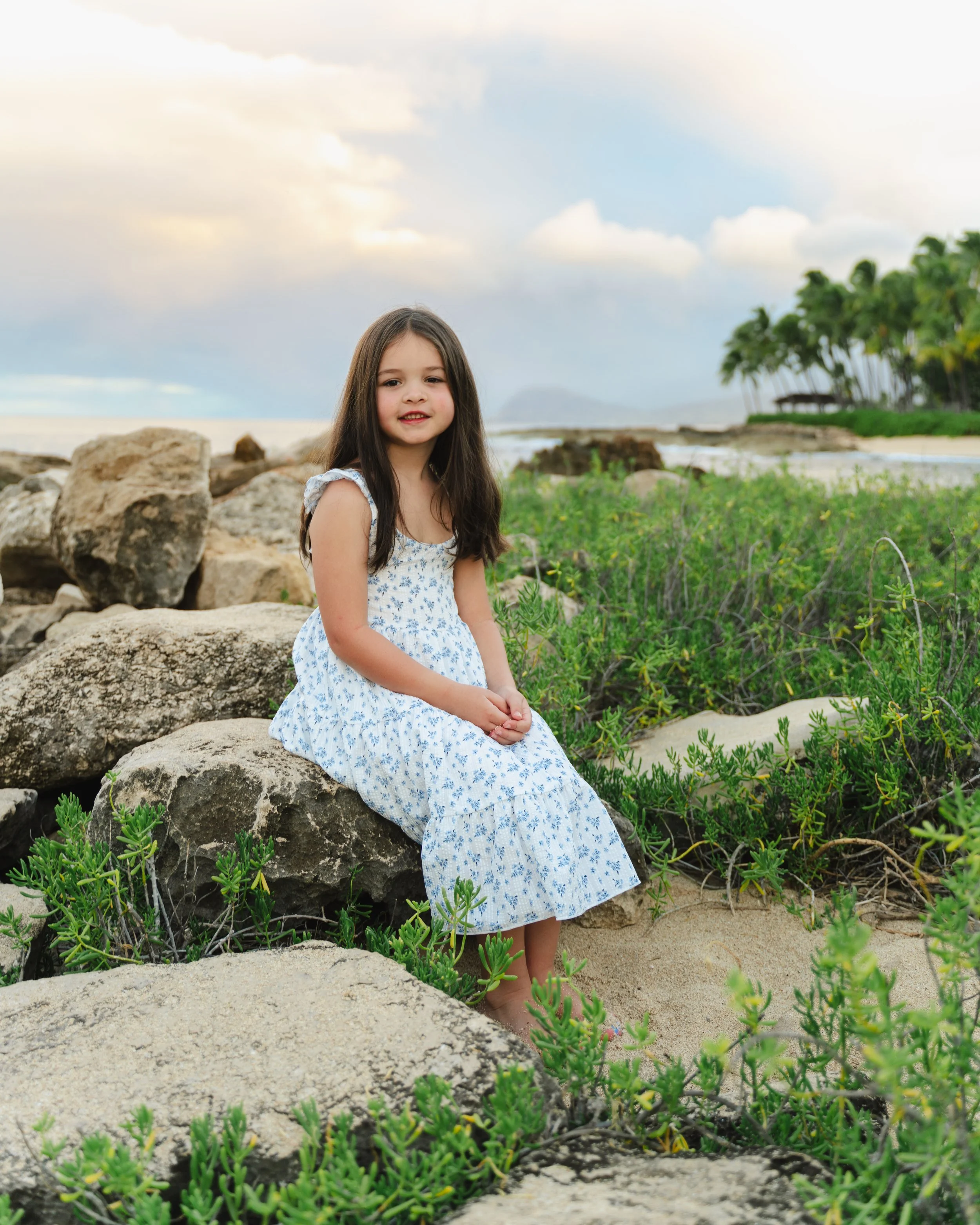 Portrait photography session at Secret Beach in Ko Olina during sunset