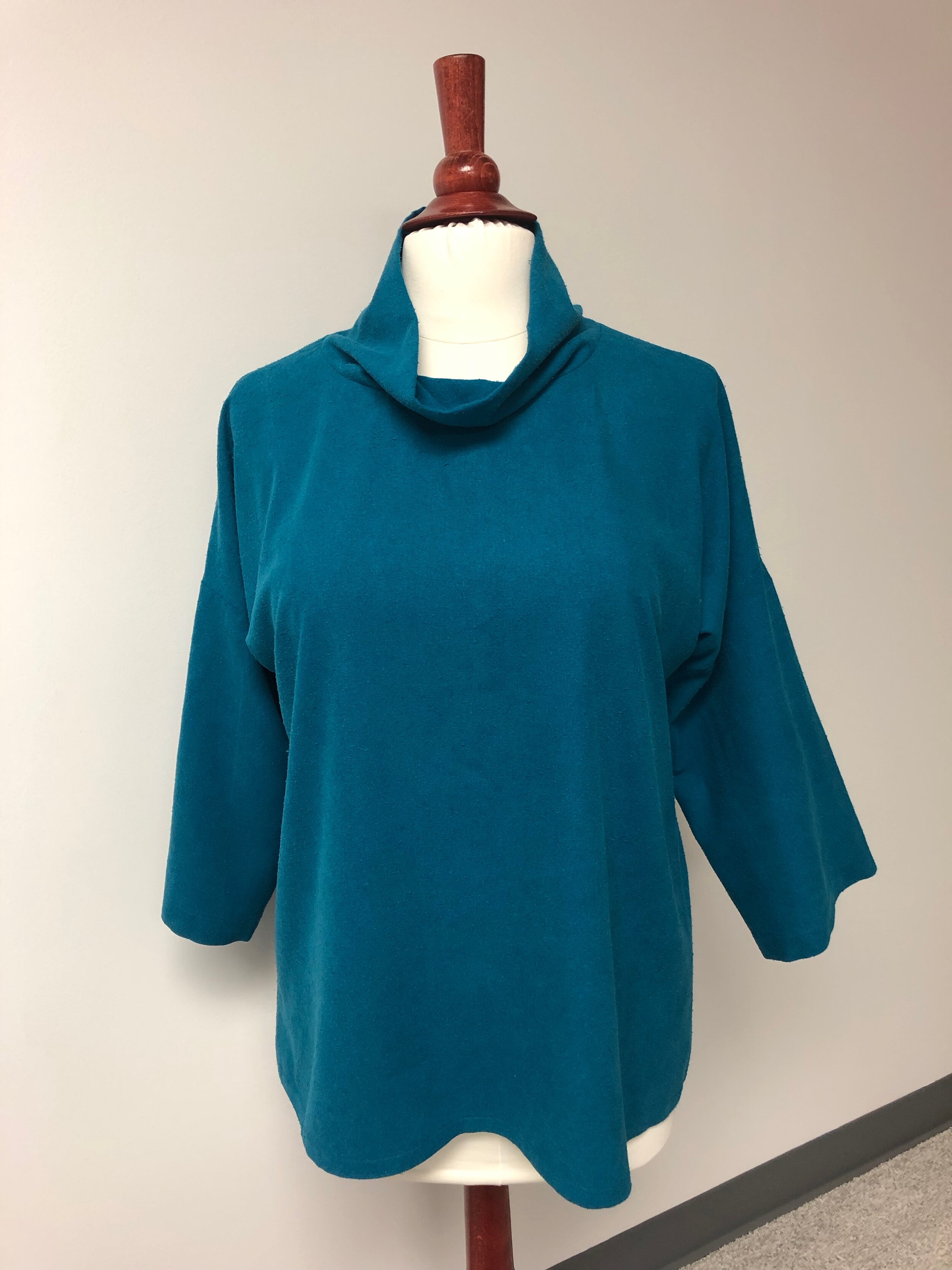 long-sleeve tunic with funnel neck