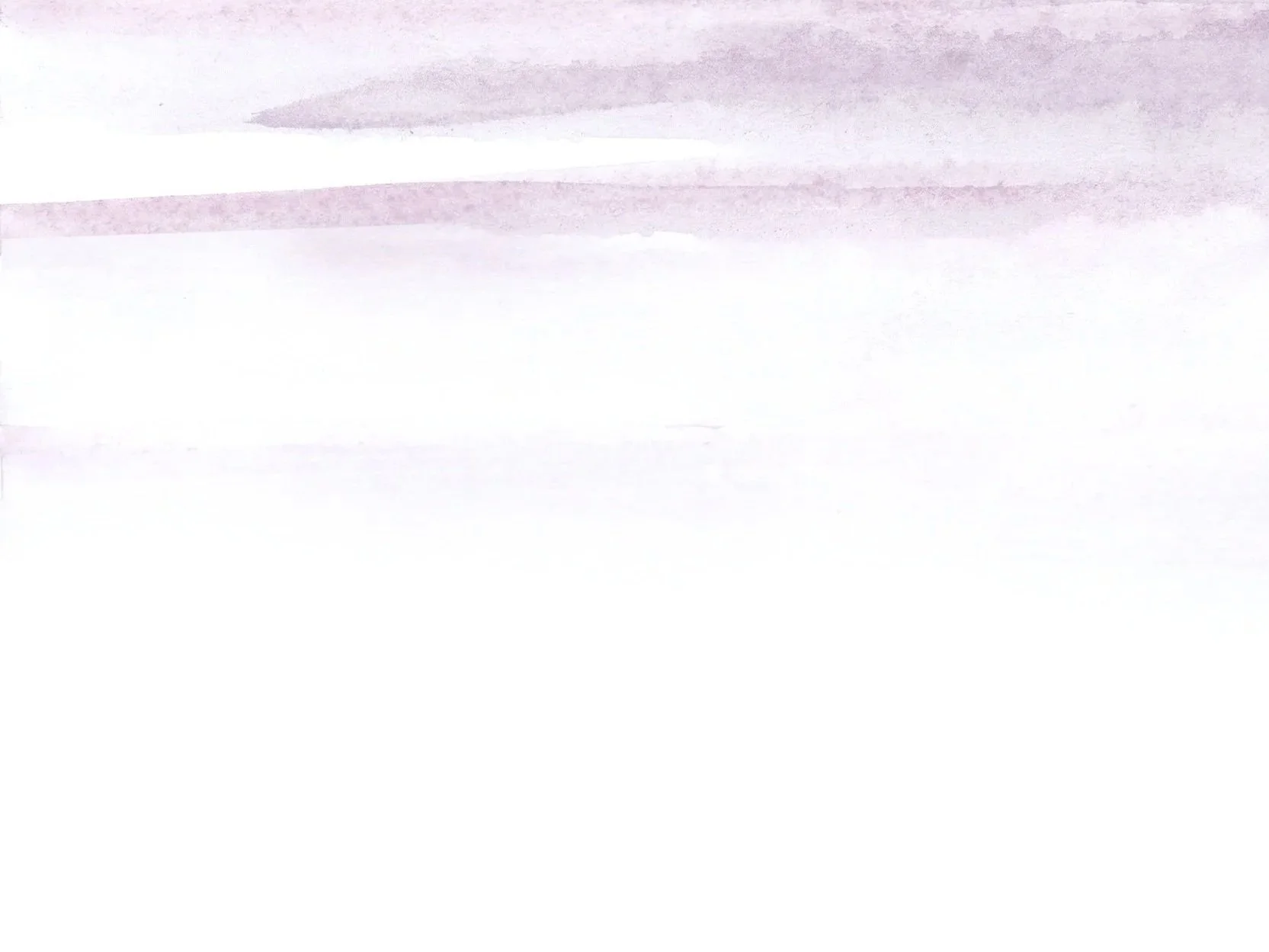A blurred, abstract watercolor painting with soft purple and white hues.