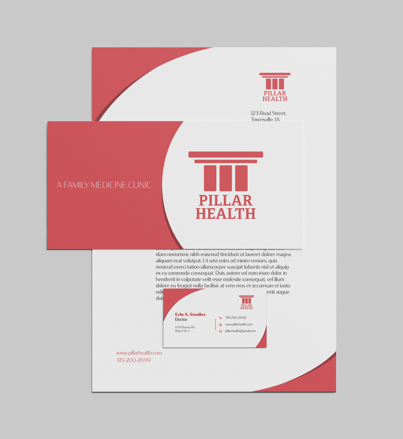 Pillar Health Business Card and Letterhead