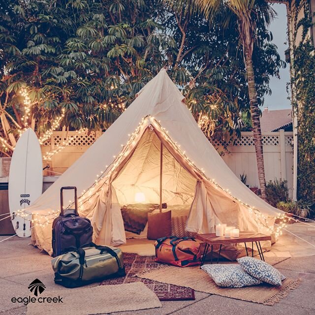 Glamping is not complete without @eaglecreek ⛺️, even if it's in your backyard.