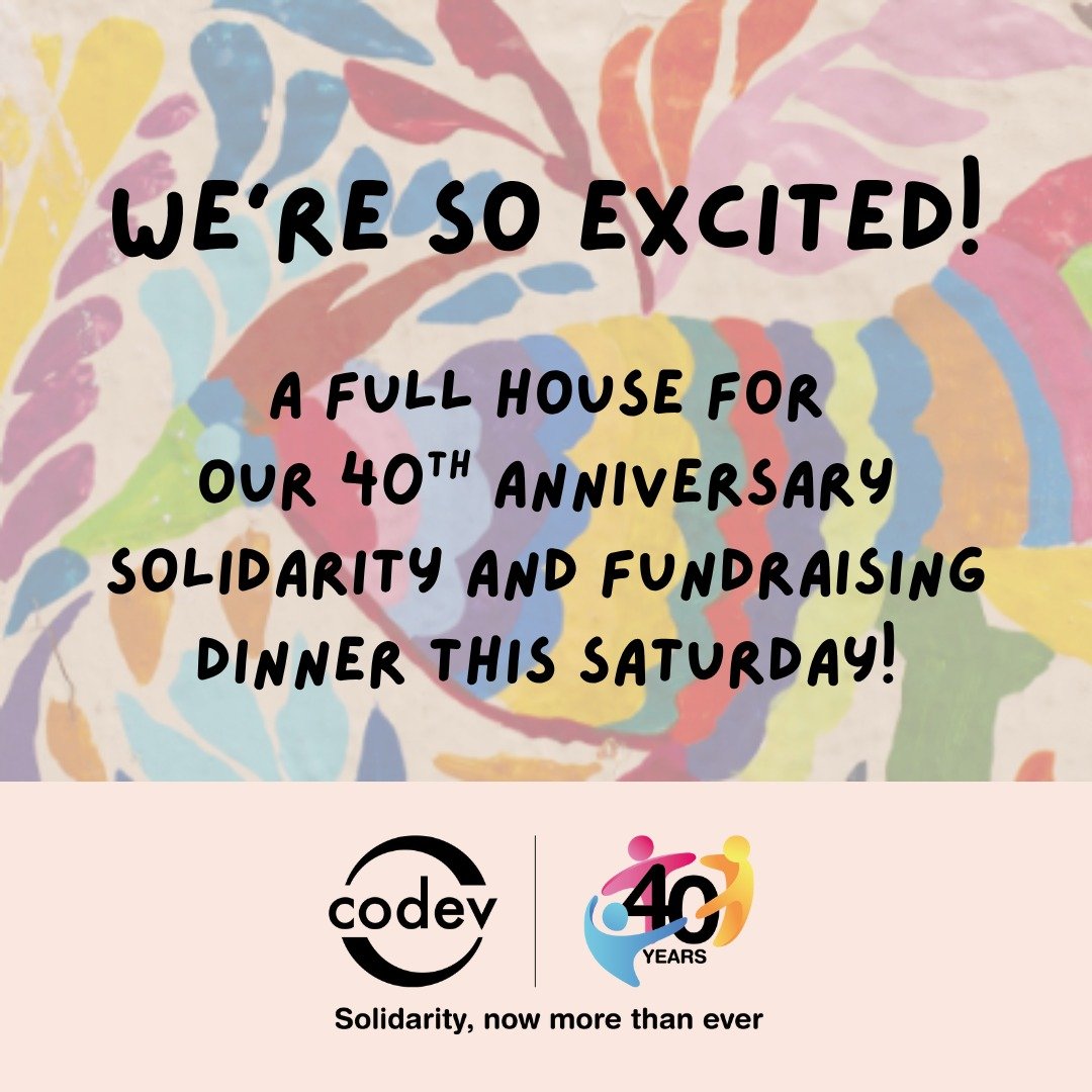 We're so excited! A full house for our 40th anniversary solidarity and fundraising dinner this Saturday night!

If you are lucky enough to have tickets, just remember that doors open at 5 pm. 

Thank you for supporting #internationasolidarity #social