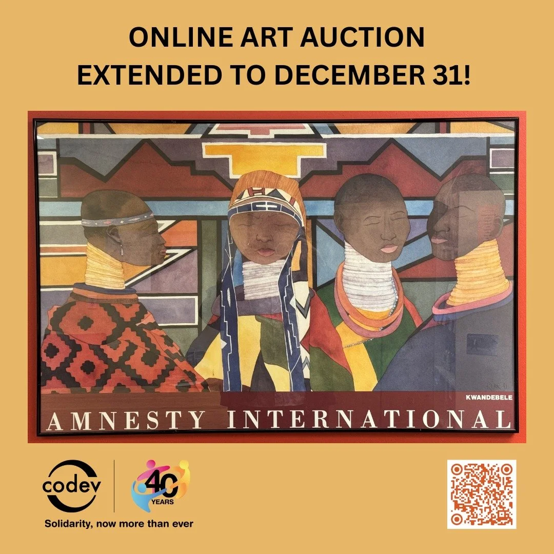 Good news! We've extended the deadline for our inaugural online art auction. Nine framed posters and original artworks, with bidding for some items starting at just $25. All proceeds support building global partnerships and creating a more just and e