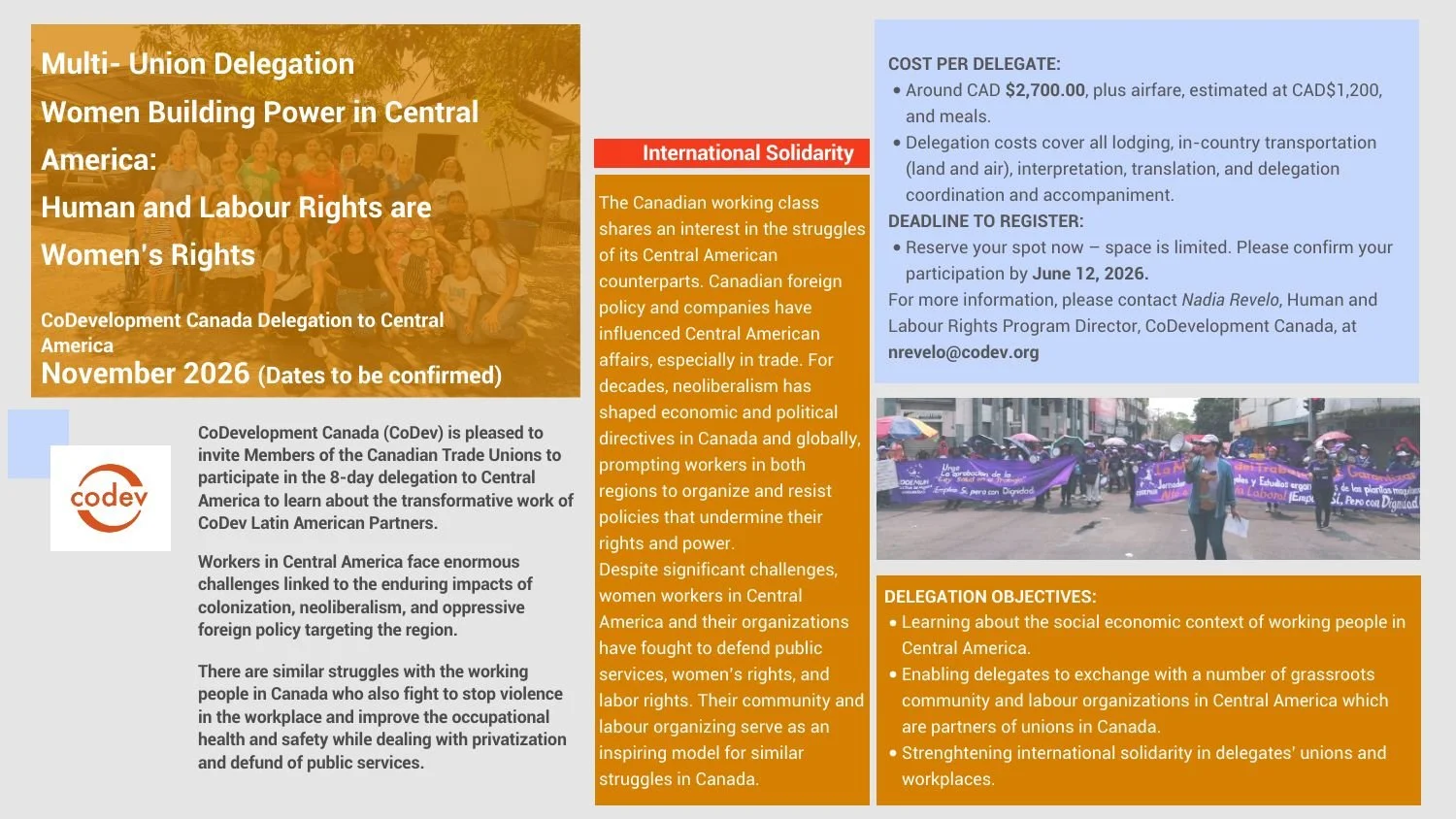 DELEGATION> Women Building Power in Central America: Human and Labour Rights are Women’s Rights