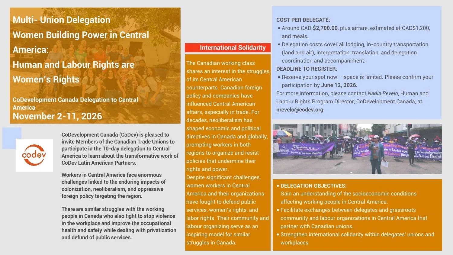 DELEGATION> Women Building Power in Central America: Human and Labour Rights are Women’s Rights