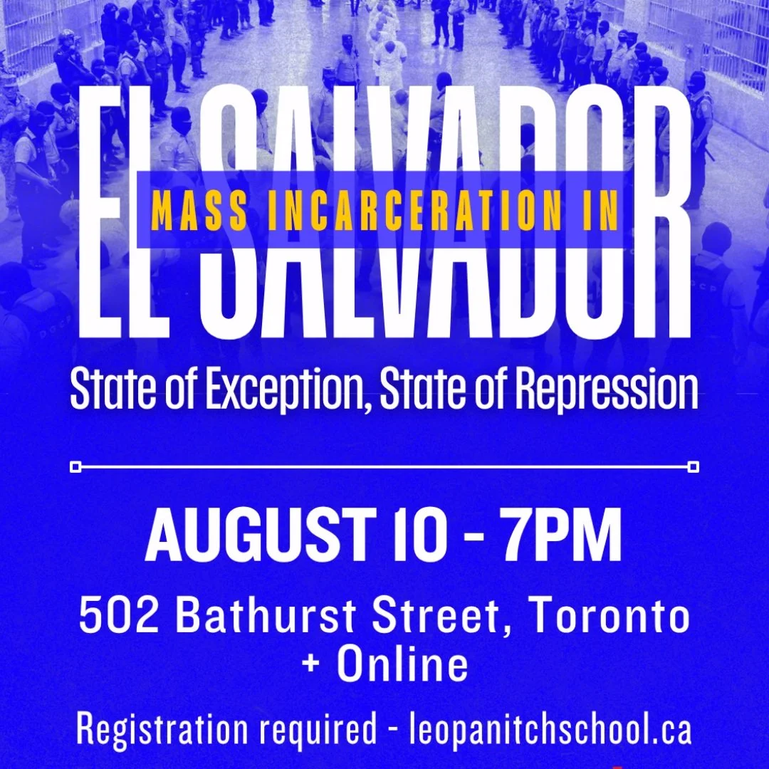 Join us on August 10, Prisoners&rsquo; Justice Day, for a panel discussion and educational Q&amp;A session on who is being affected by unjust imprisonment in El Salvador, and Canada&rsquo;s stake in the erosion of democracy and human rights in El Sal