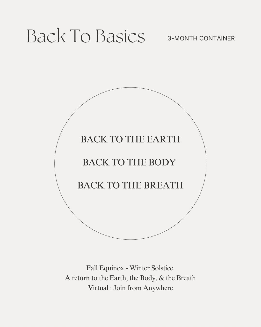 Back to Basics