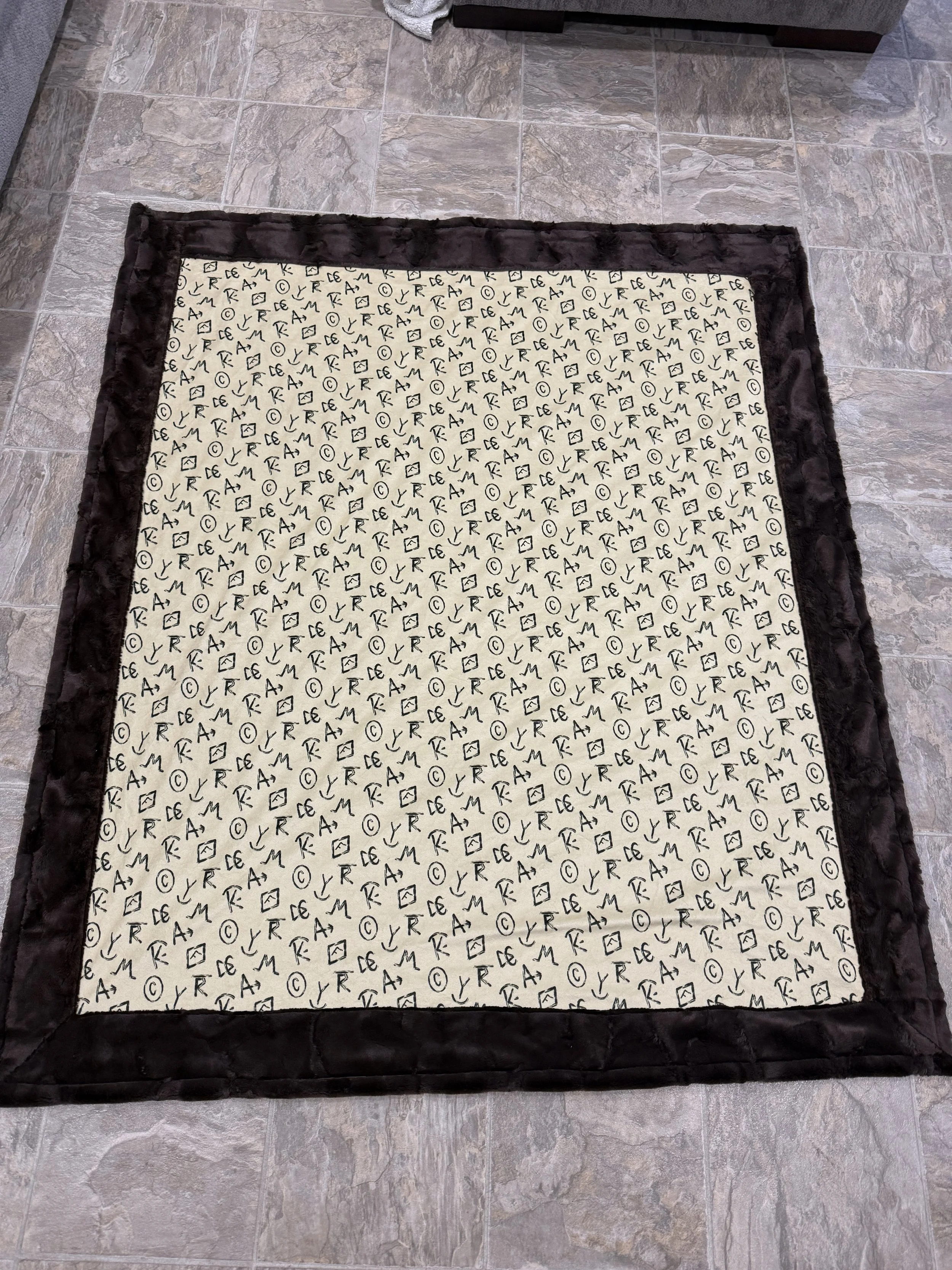 Cattle Brands Adult Minky Blanket