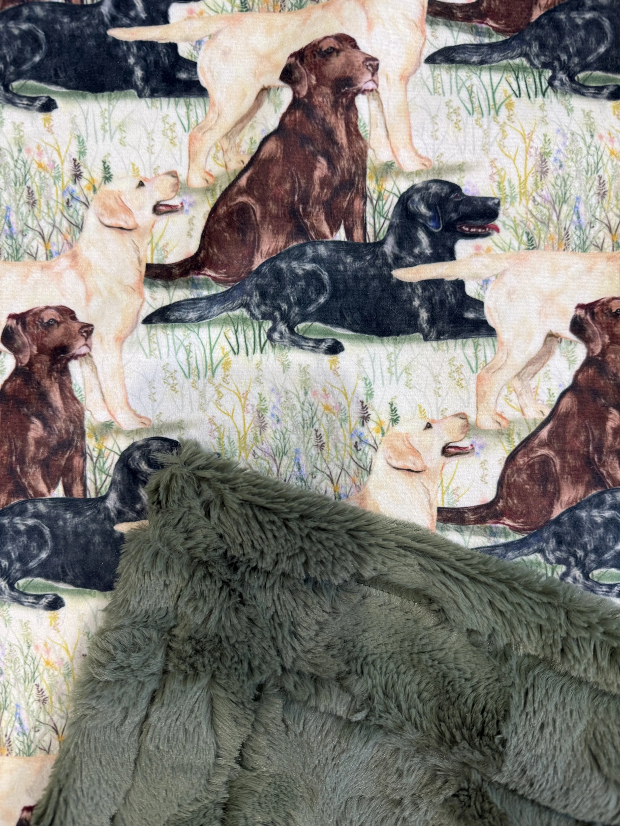 Labs in Wildflowers Baby Blanket