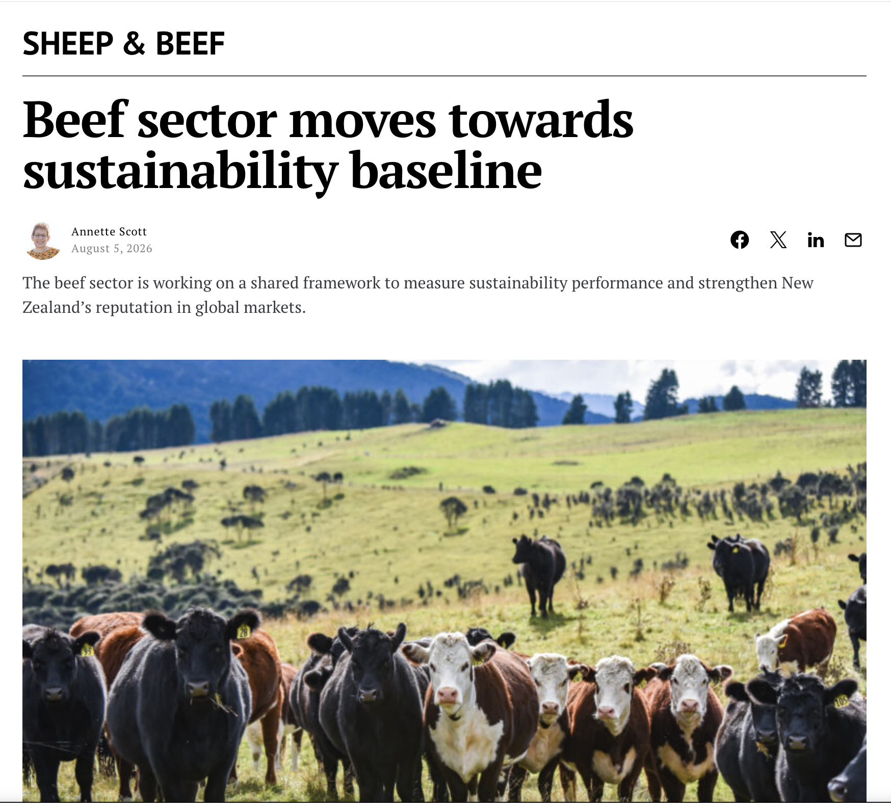 Farmers Weekly - Beef sector moves towards sustainability baseline