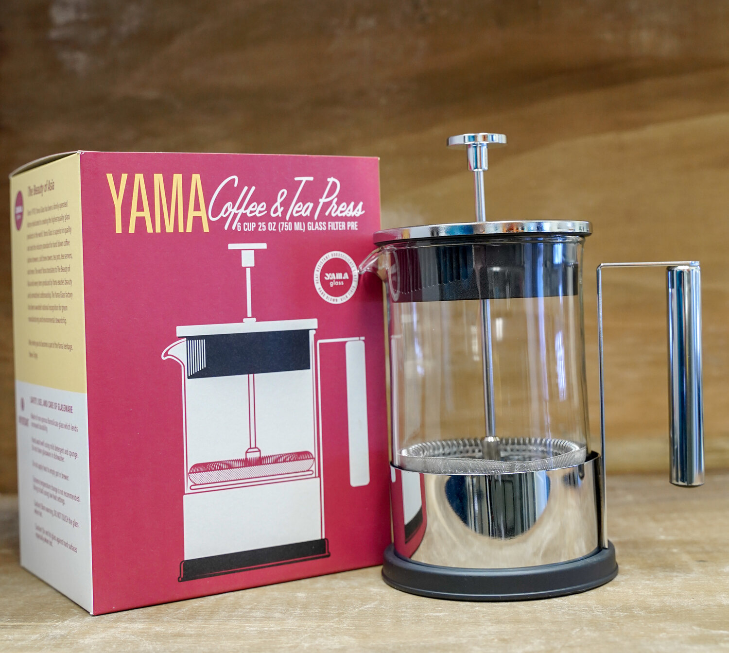 Yama Glass 2 Cup Coffee/Tea French Press (8oz)