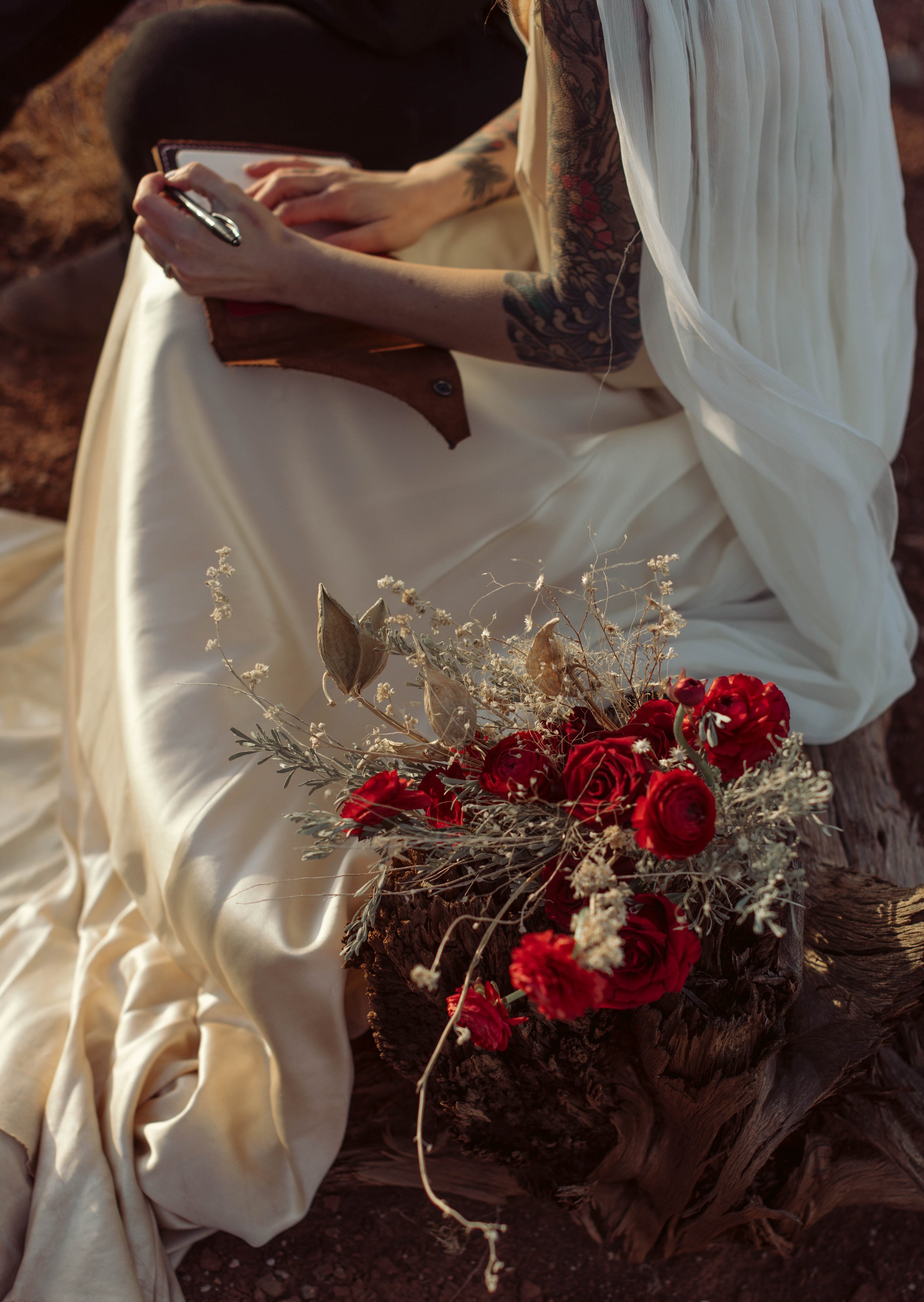  utah desert elopement wedding dress 