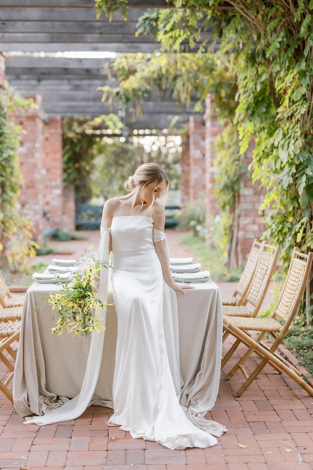  california garden sophisticated minimal wedding dress 