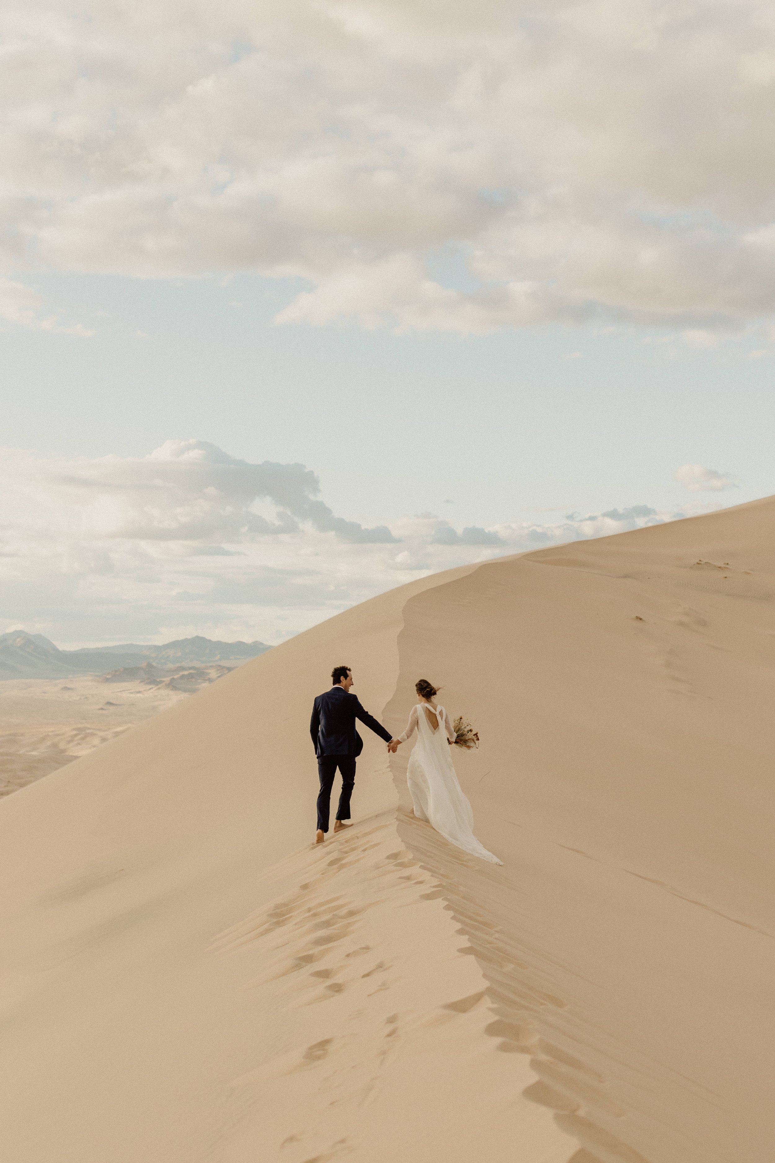  joshua tree desert elopement sheer wedding dress 