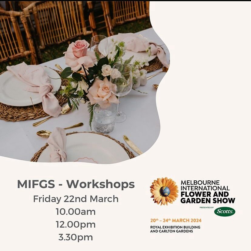 Have you booked your workshop ticket yet..? 

@melbflowershow Friday 22nd March make sure you join me at our Bountiful Entertainers Centrepiece Workshop where you can immerse yourself in the beauty of Autumn's seasonal bounty of blooms.

To book head