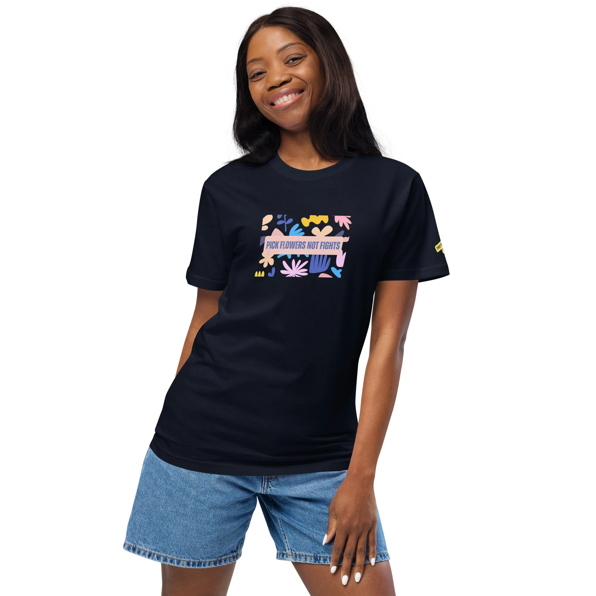 PICK FLOWERS NOT FIGHTS Unisex Tee