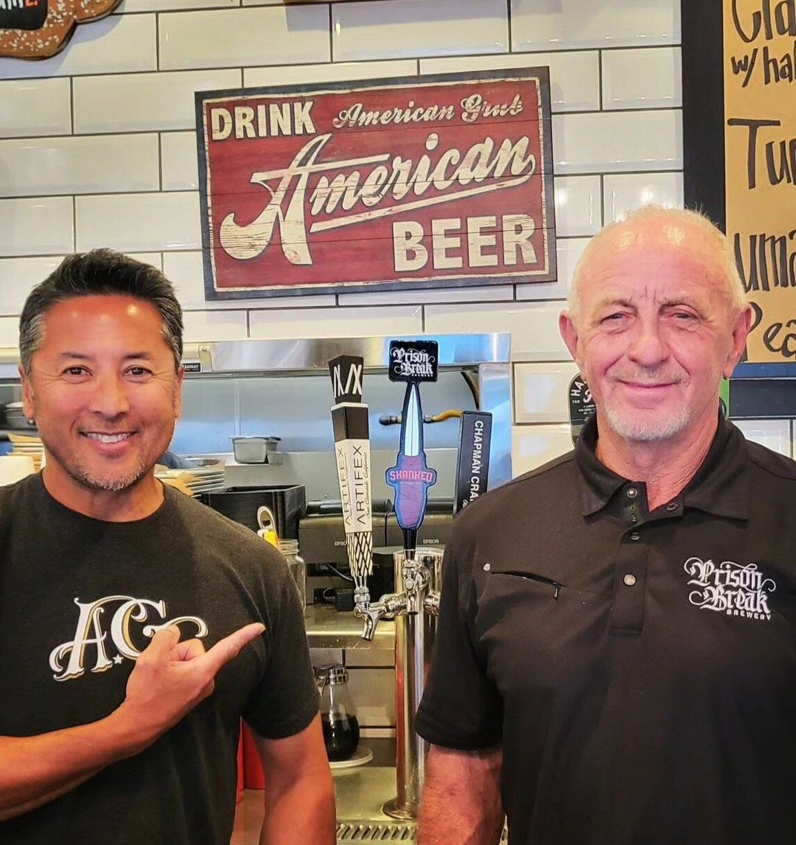 AG is the place to be! 💪🏼🍻🍔 There&rsquo;s nothing better than an ice cold Shanked and a juicy burger with a side of crispy fries. 🤤 @americangrub has all of that&hellip; AND MORE! Check them out if you haven&rsquo;t already. You won&rsquo;t be d