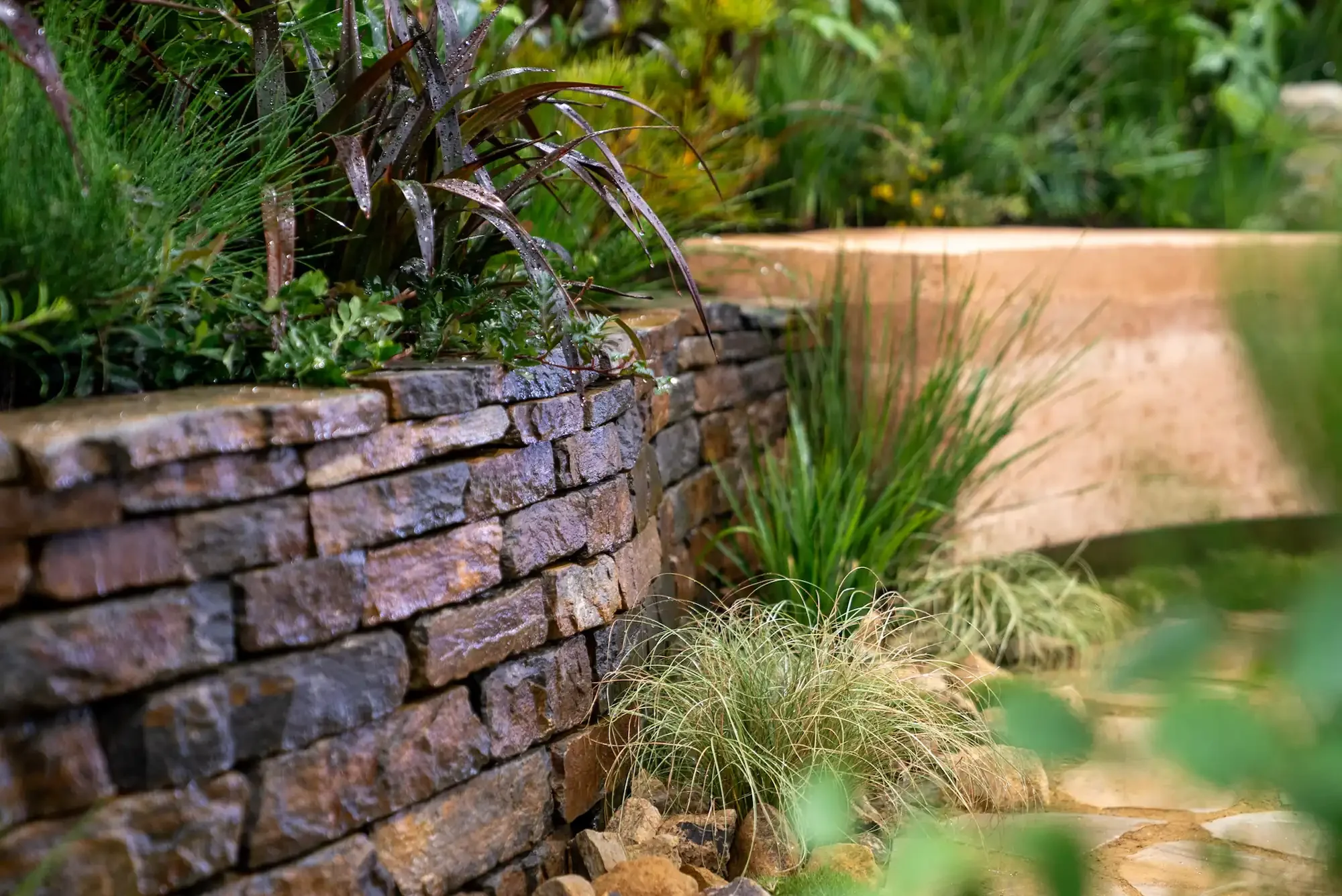 Wistow Bluestone Walling and compacted earth
