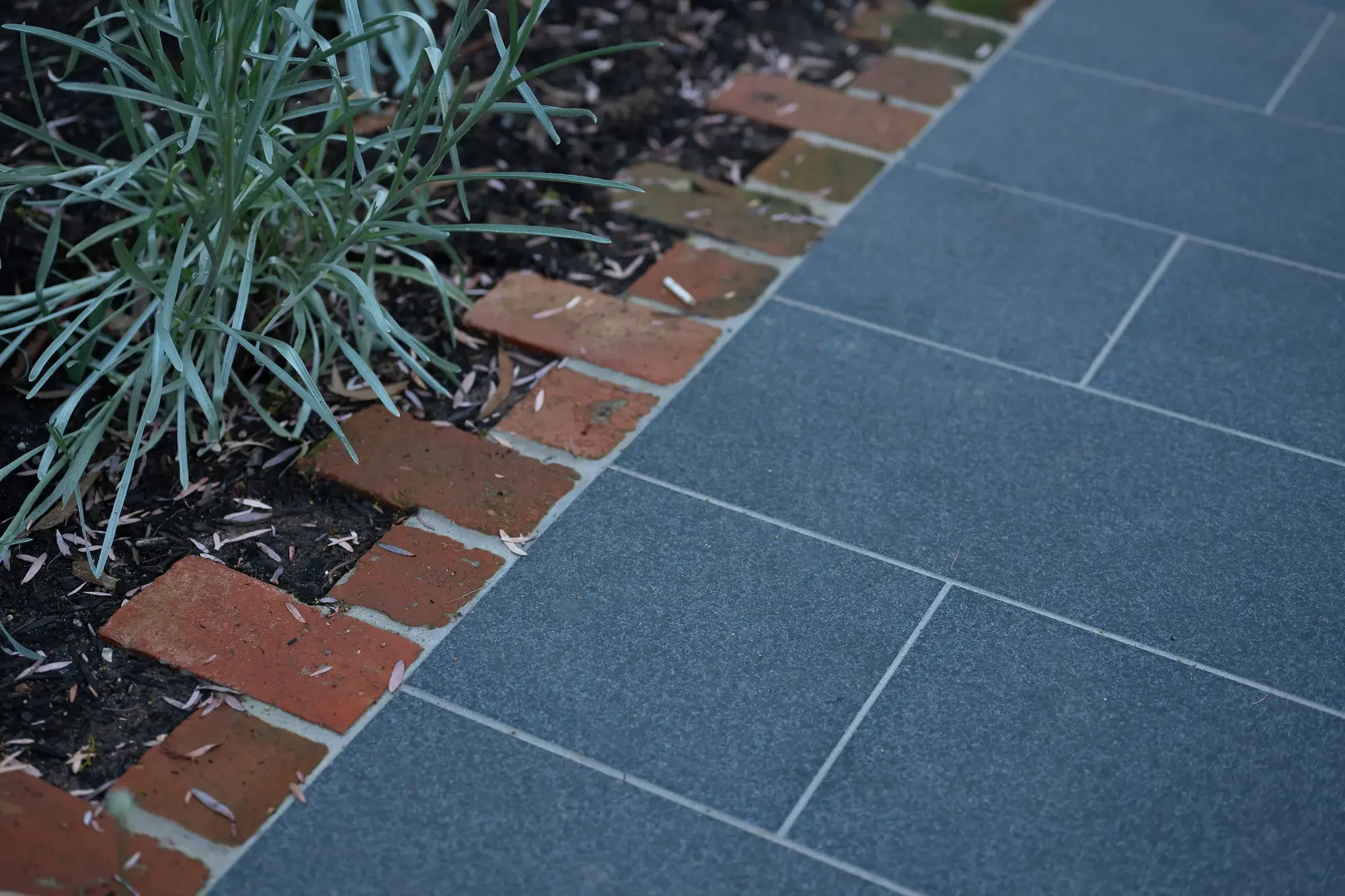 recycled red brick edging