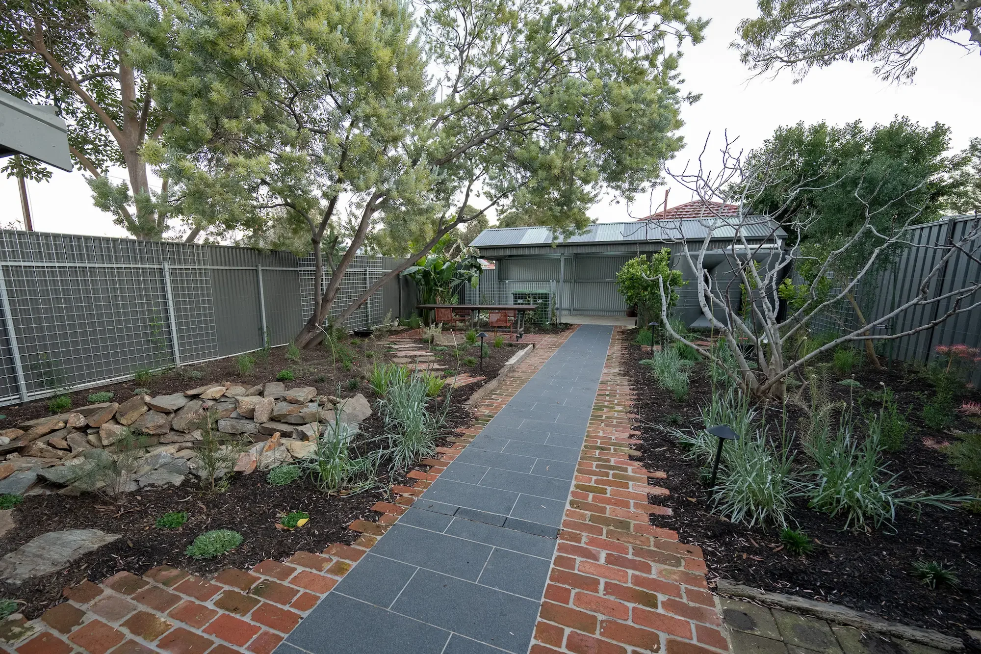 Wide view of Thebarton garden design