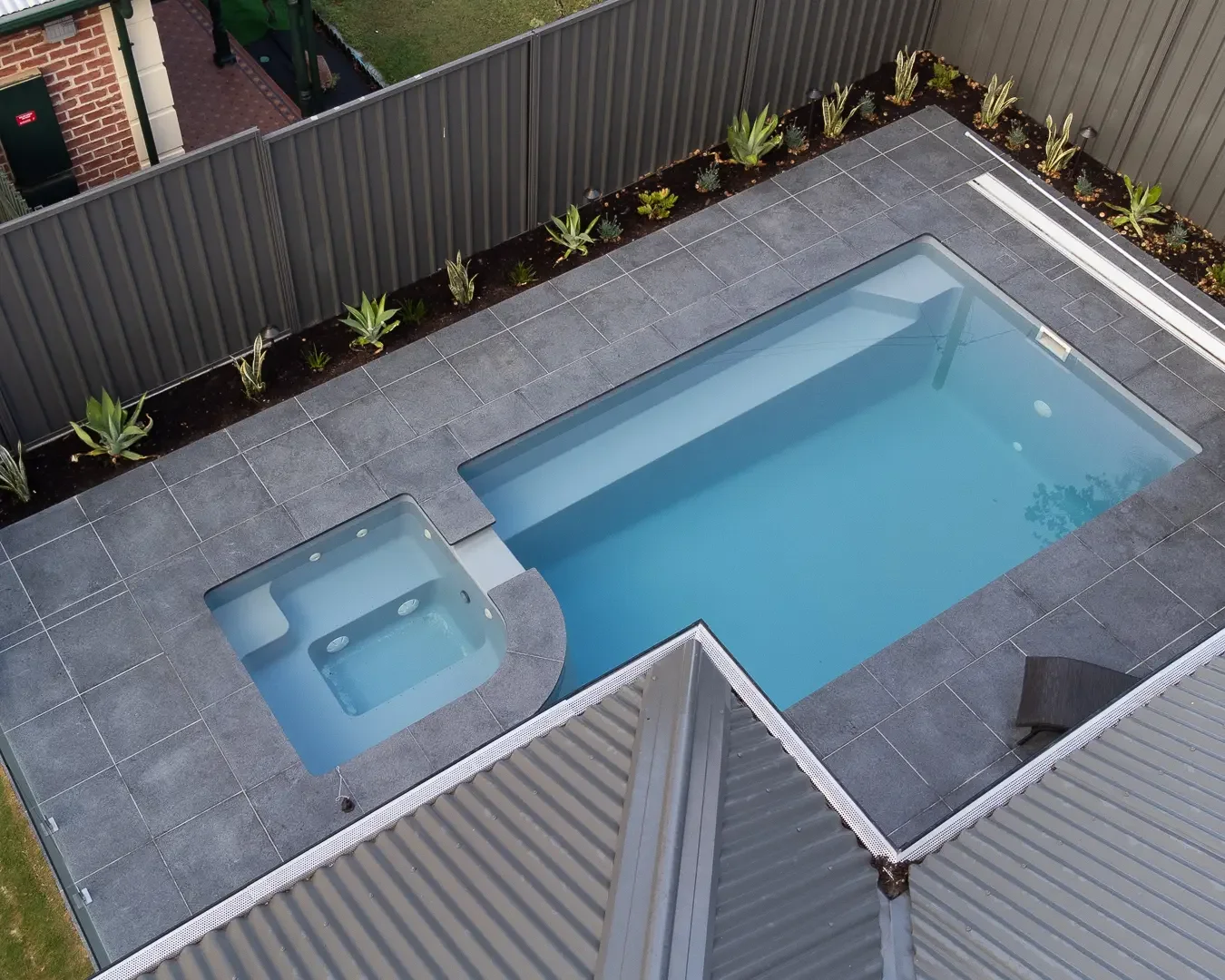 Resort style pool landscaping
