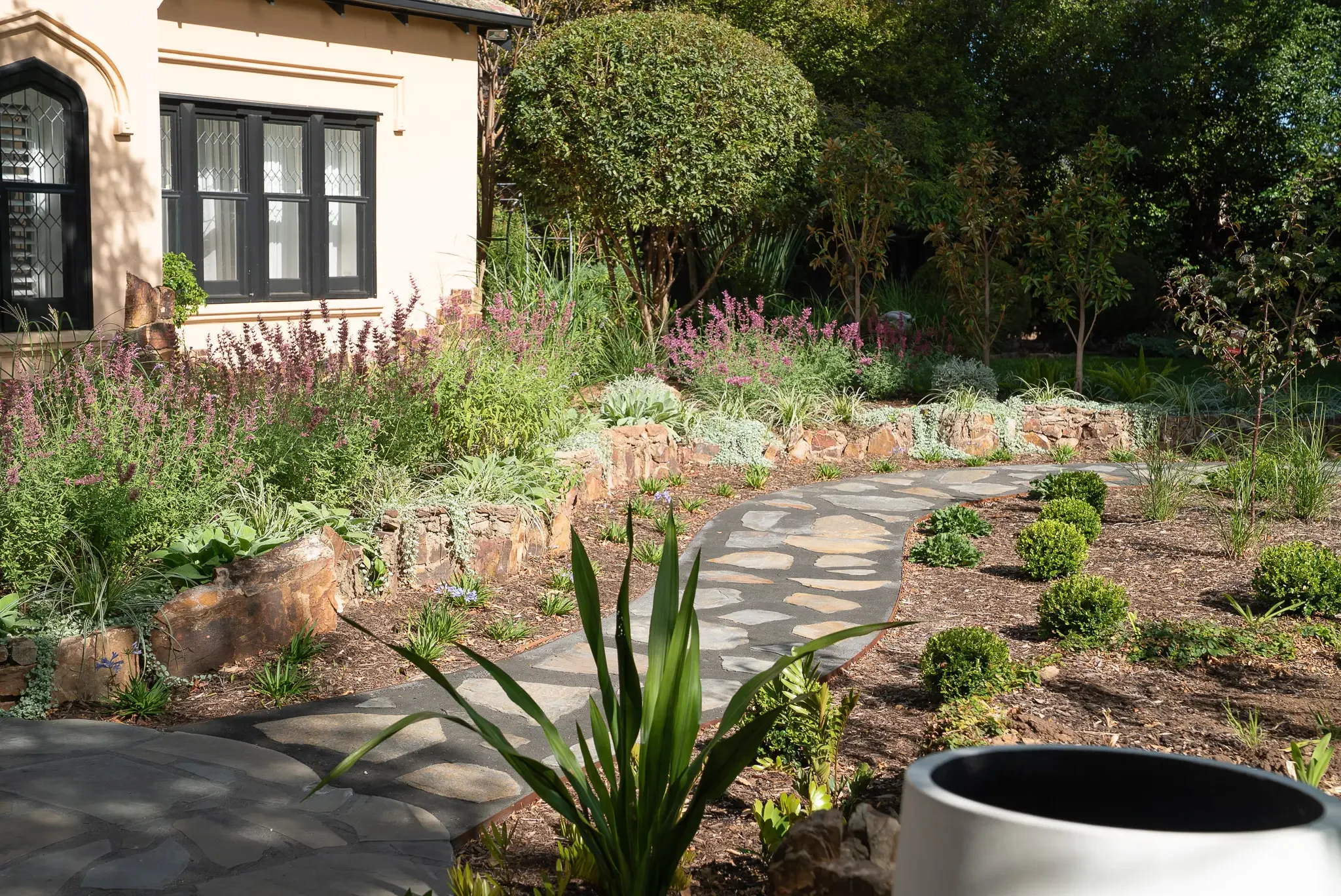 Restored slate garden path