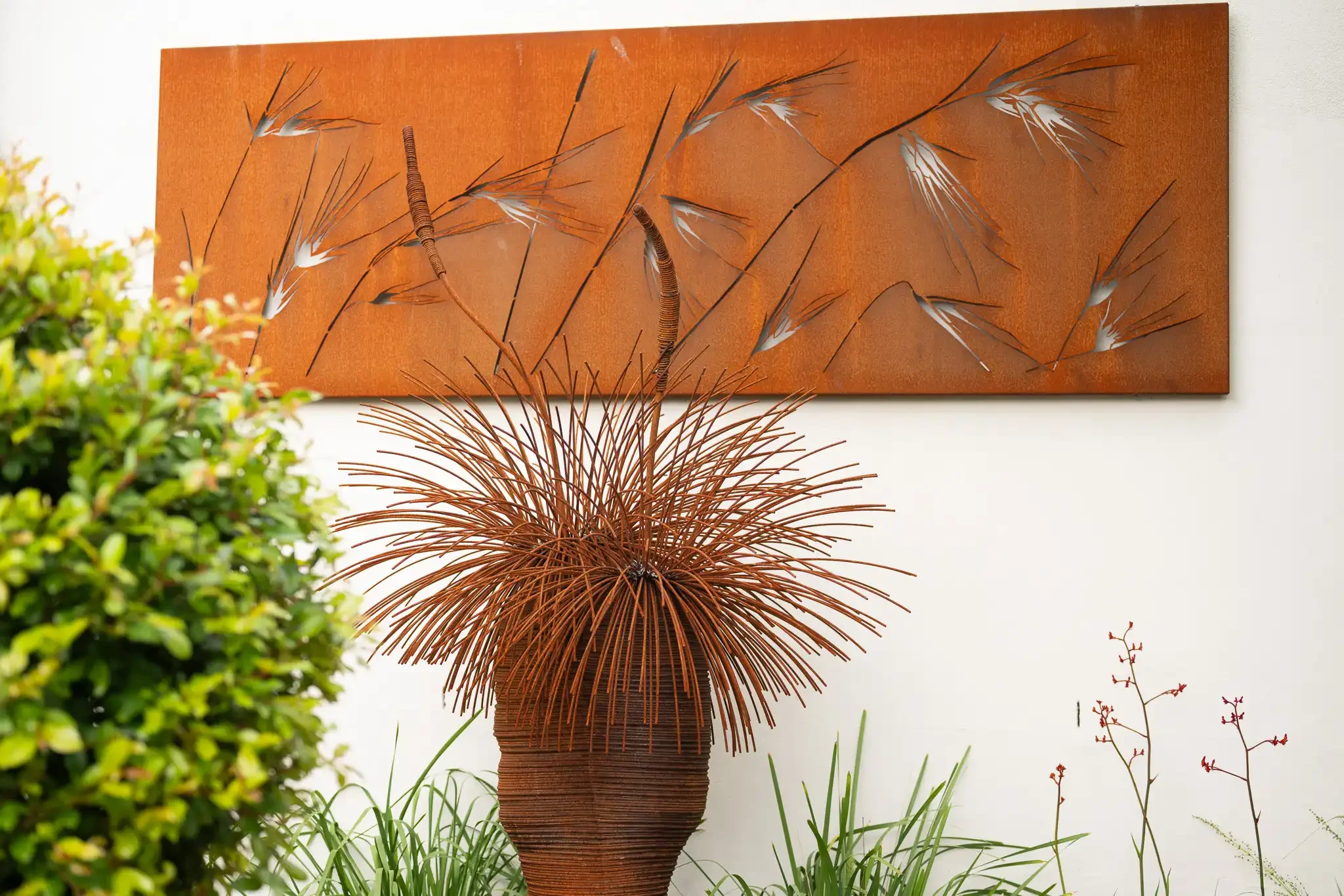 Ross Forknall corten steel grass tree