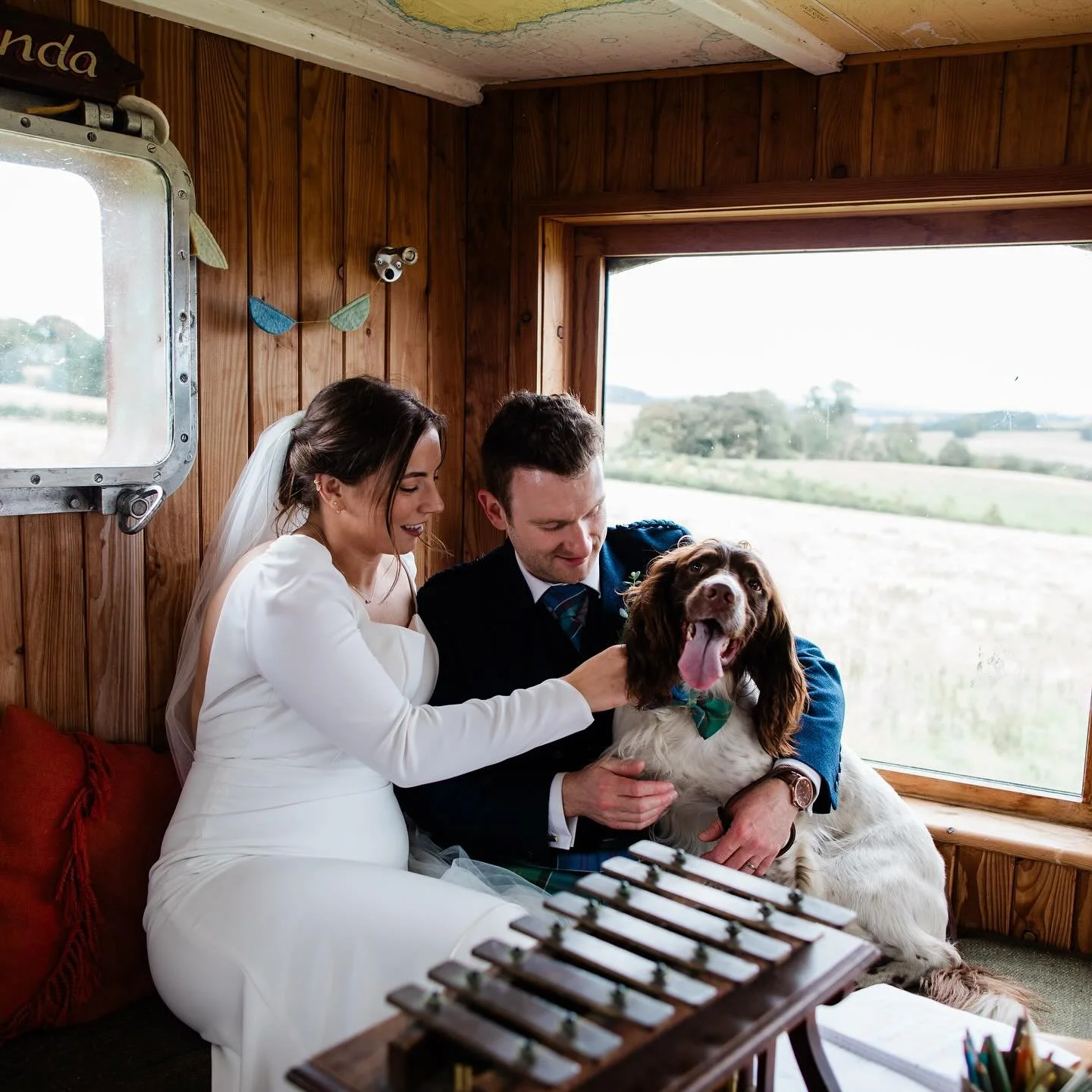 When a dog is in the only guest at a wedding he features in a LOT of photos.  Ryan + Louise eloped to the beautiful @guardswellfarm a couple of weeks ago, a place that is really special to them and Finn 🐶.