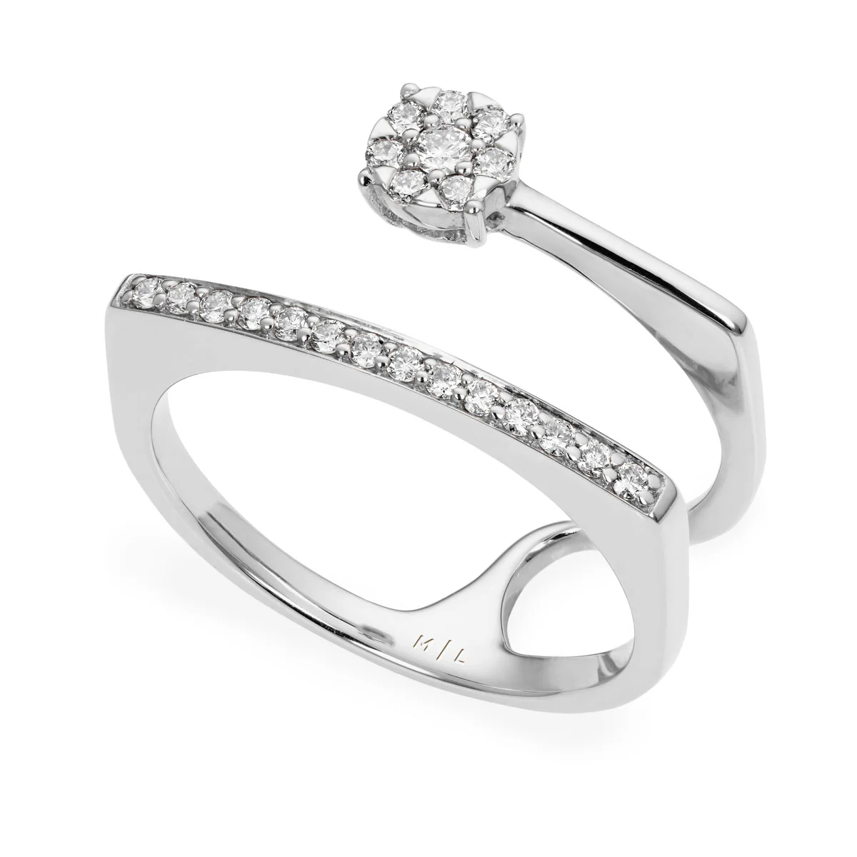 Bague Chic 2 Rows Blanc