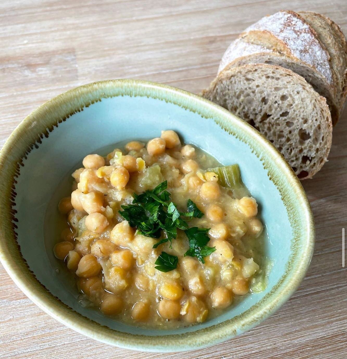 A definite winner in our household 
CHICKPEA SOUP

INGREDIENTS
500g Dried chickpeas, soaked in cold water overnight
1-2 Sticks of celery, finely chopped
1 Large onion, chopped
50ml Extra virgin olive oil
1 Lemon, juiced
2 Tbs flat leaf parsley 
1 Bay